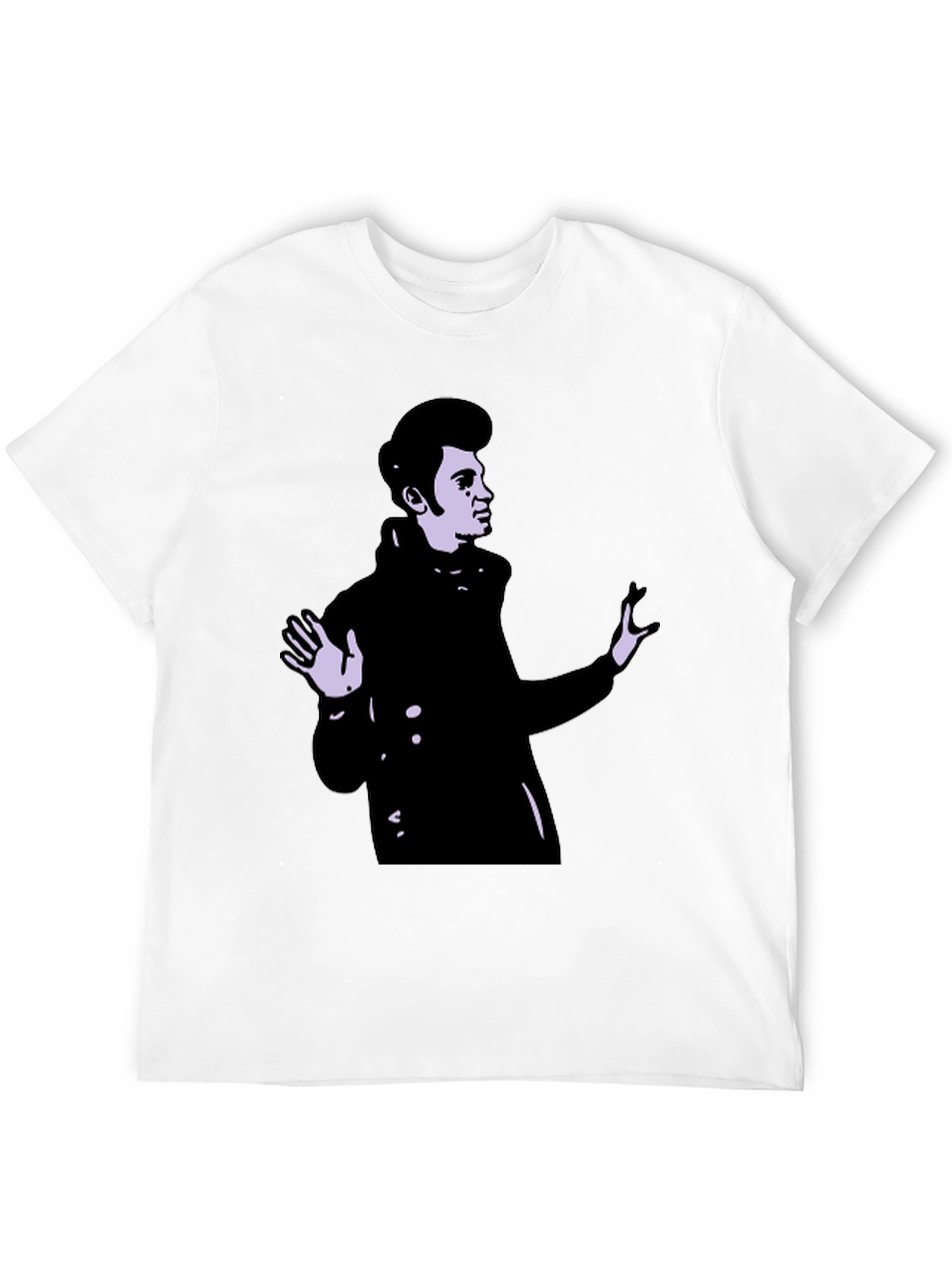 Retro Style Portrait Graphic Black T-Shirt