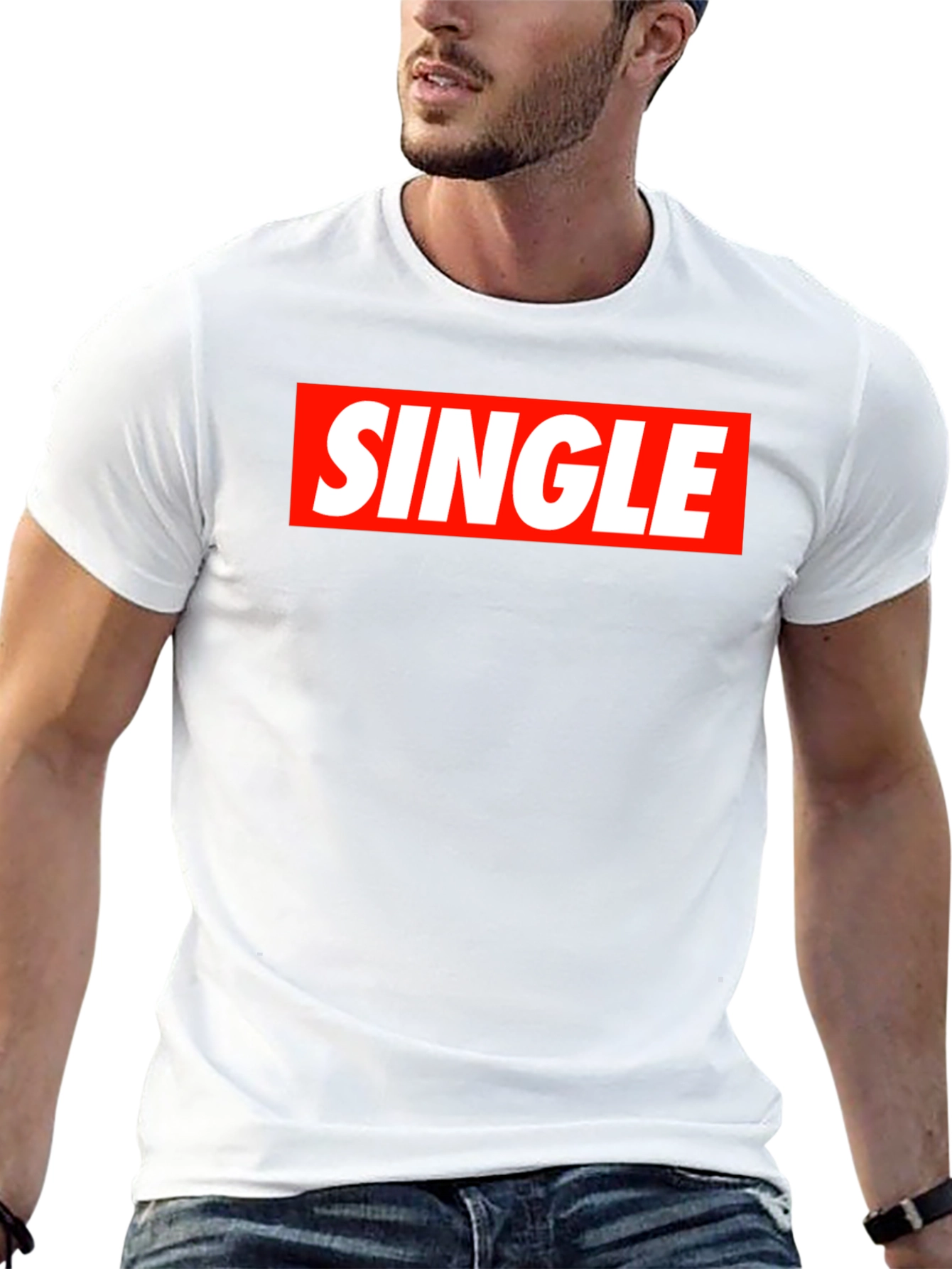 Single Red Box Black T-Shirt