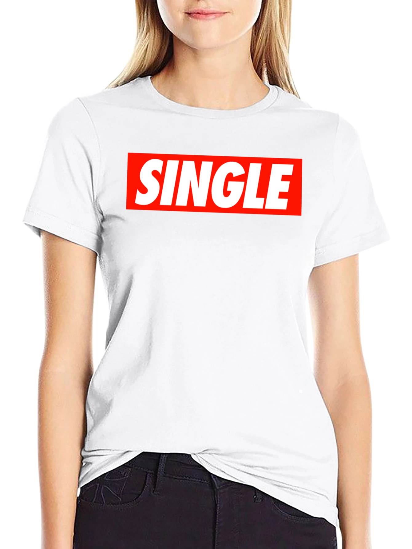 Single Red Box Black T-Shirt