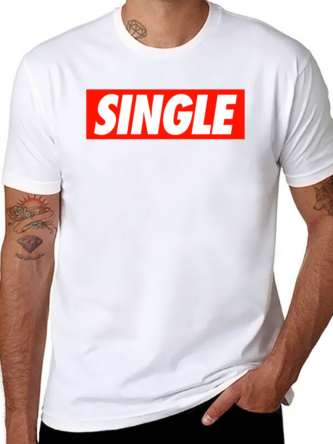 Single Red Box Black T-Shirt