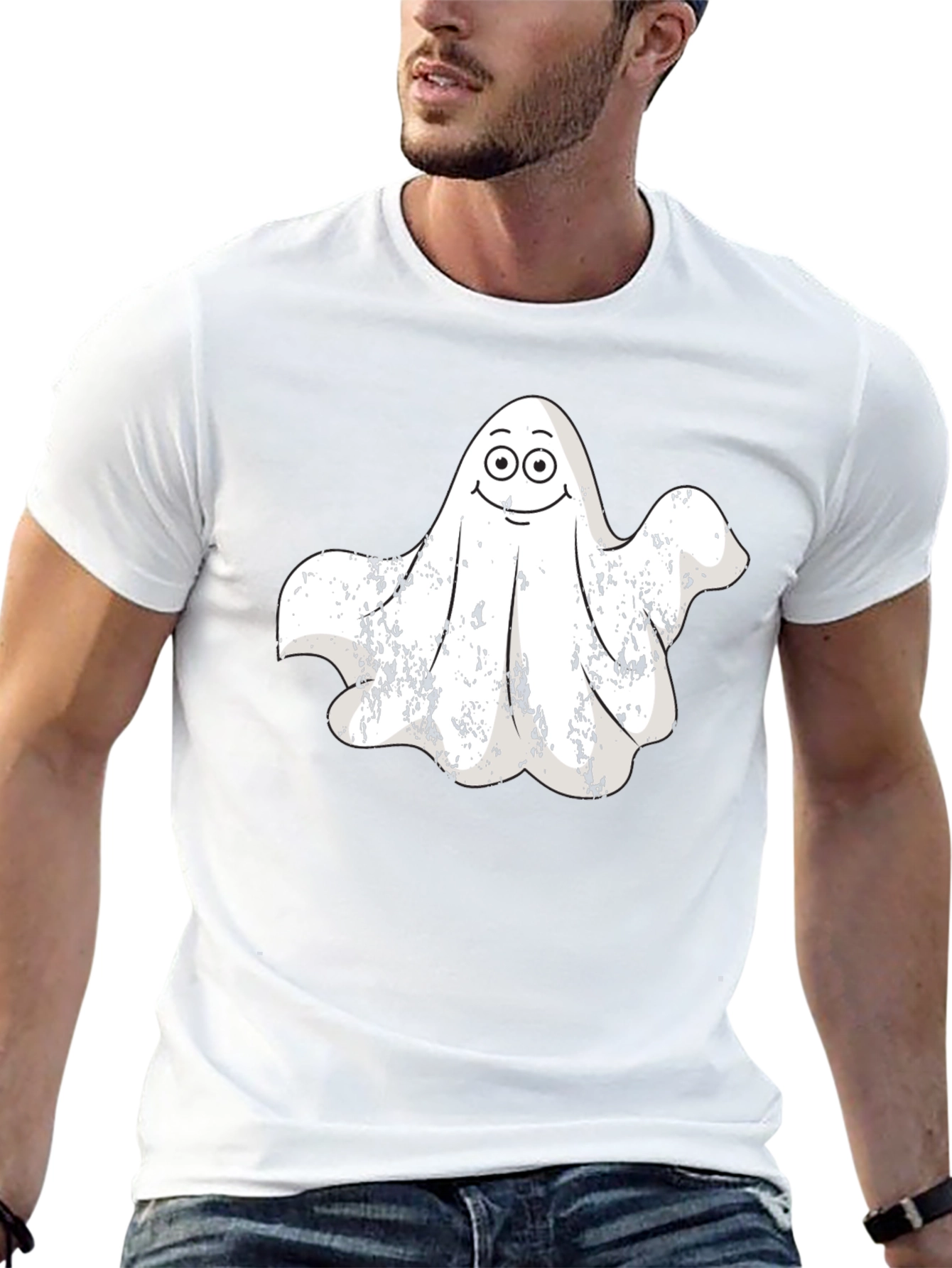 Spooky Ghost Graphic Tee - Halloween Apparel