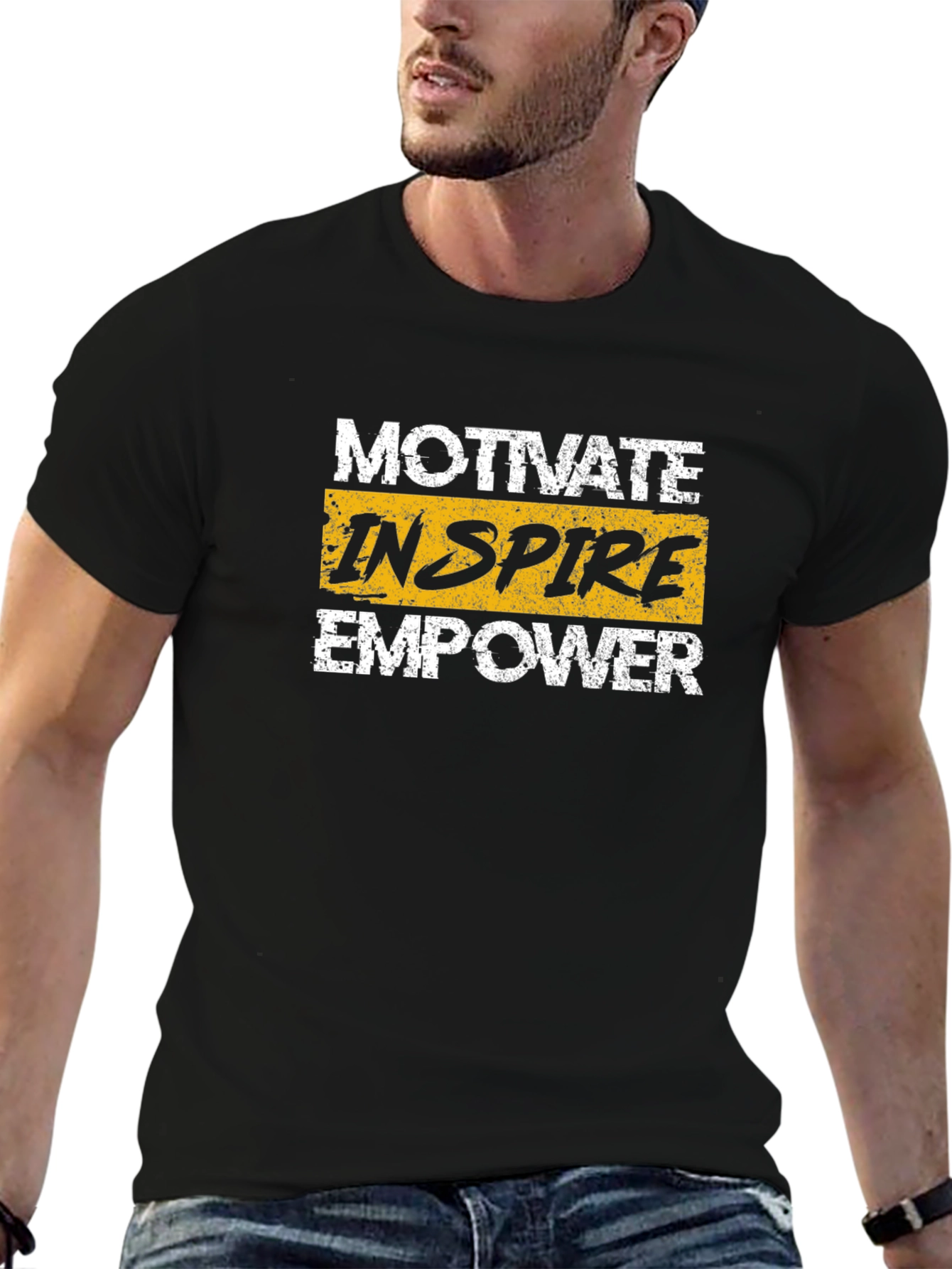 Motivate Inspire Empower Graphic Tee - Black