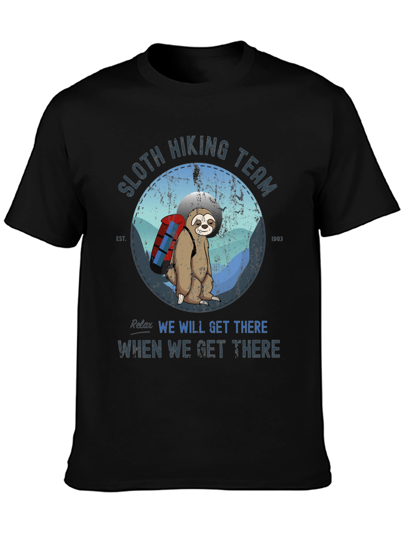 Sloth Hiking Team T-Shirt - Relaxed Hiking Apparel