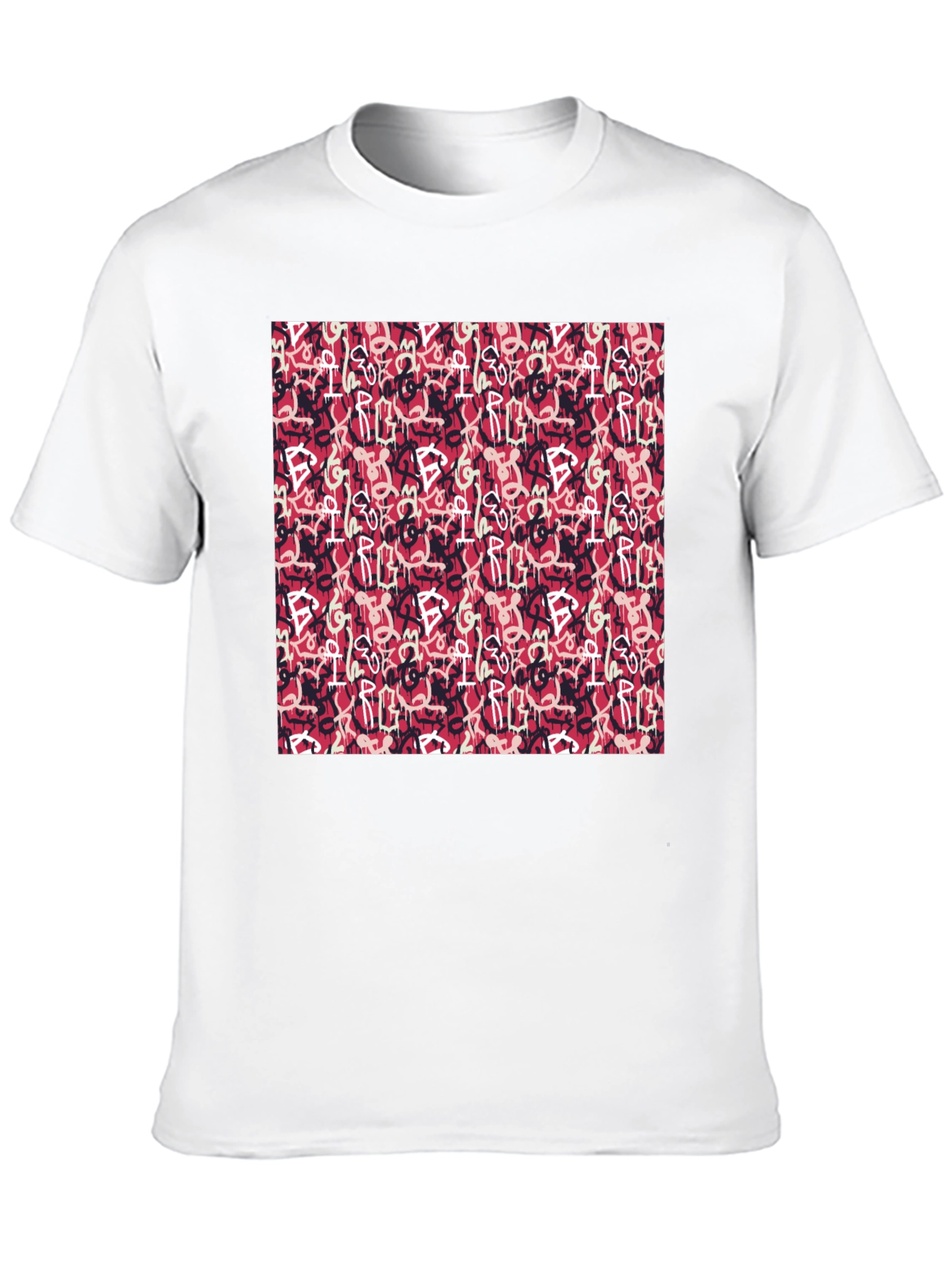 Abstract Graffiti Print Black T-Shirt