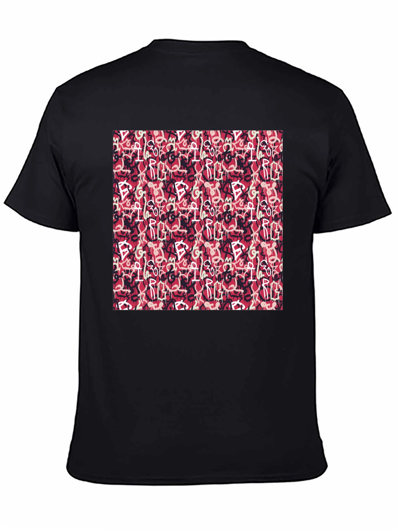 Abstract Graffiti Print Black T-Shirt
