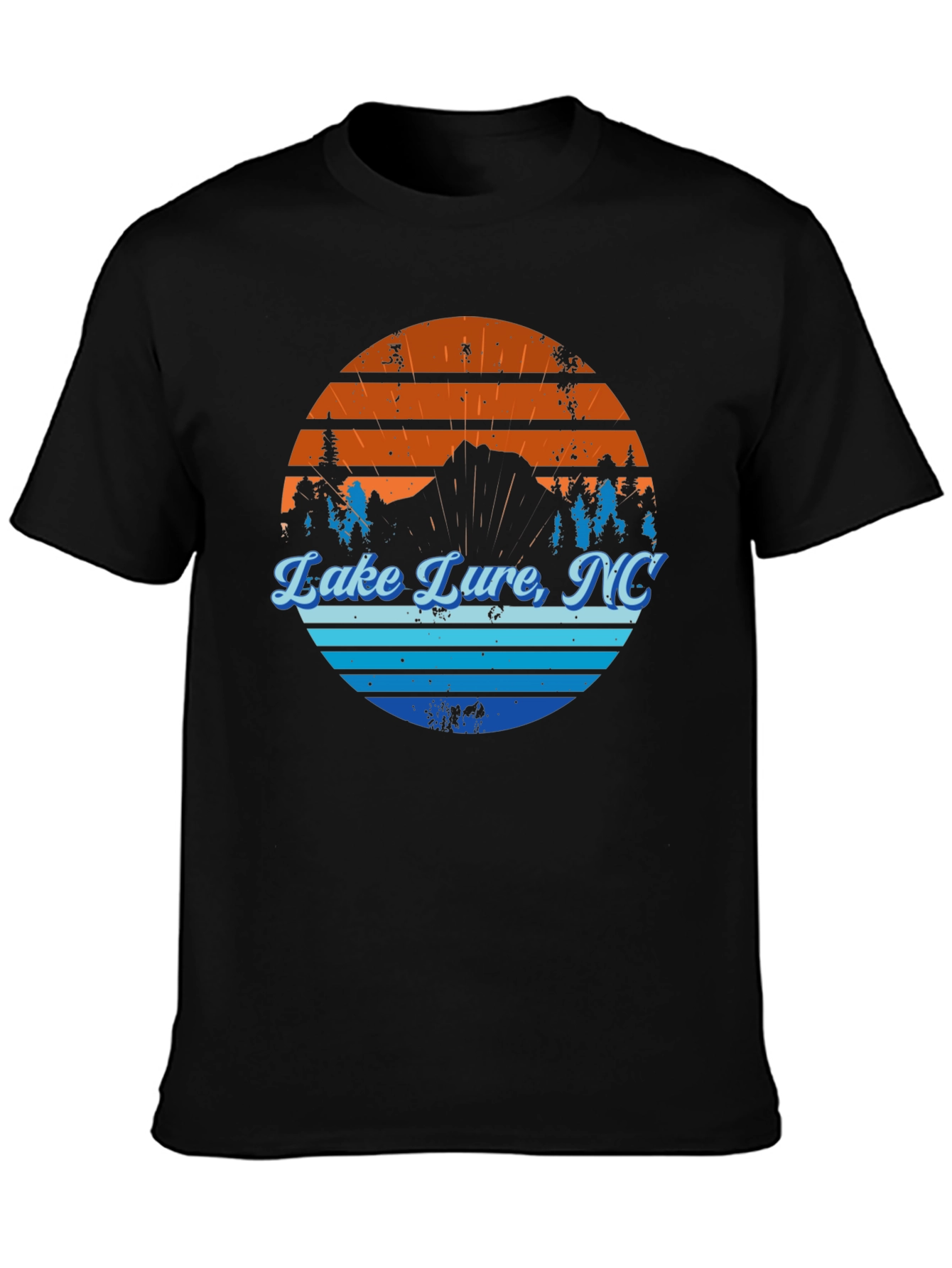 Lake Lure NC Graphic Tee - Mens Black T-Shirt