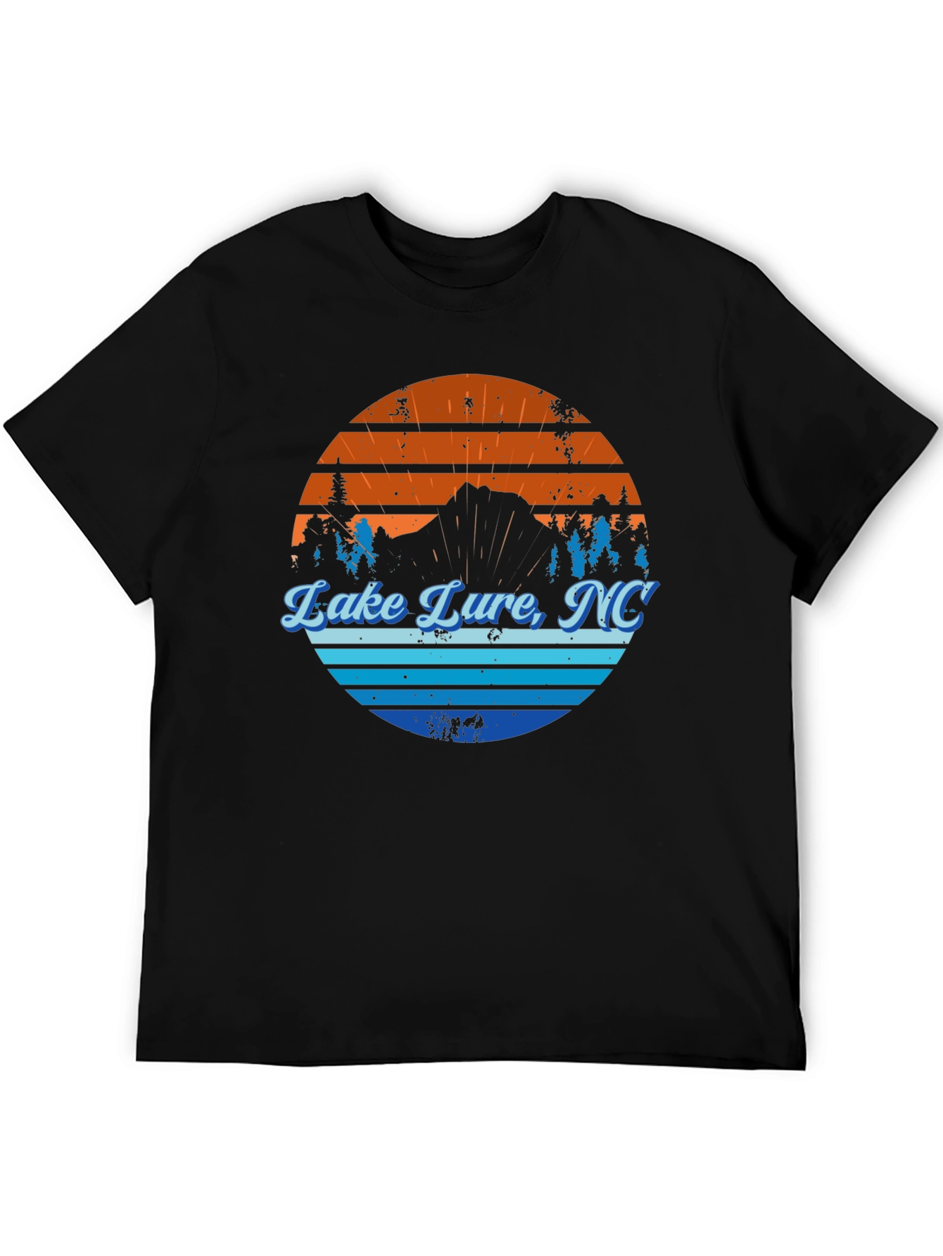Lake Lure NC Graphic Tee - Mens Black T-Shirt
