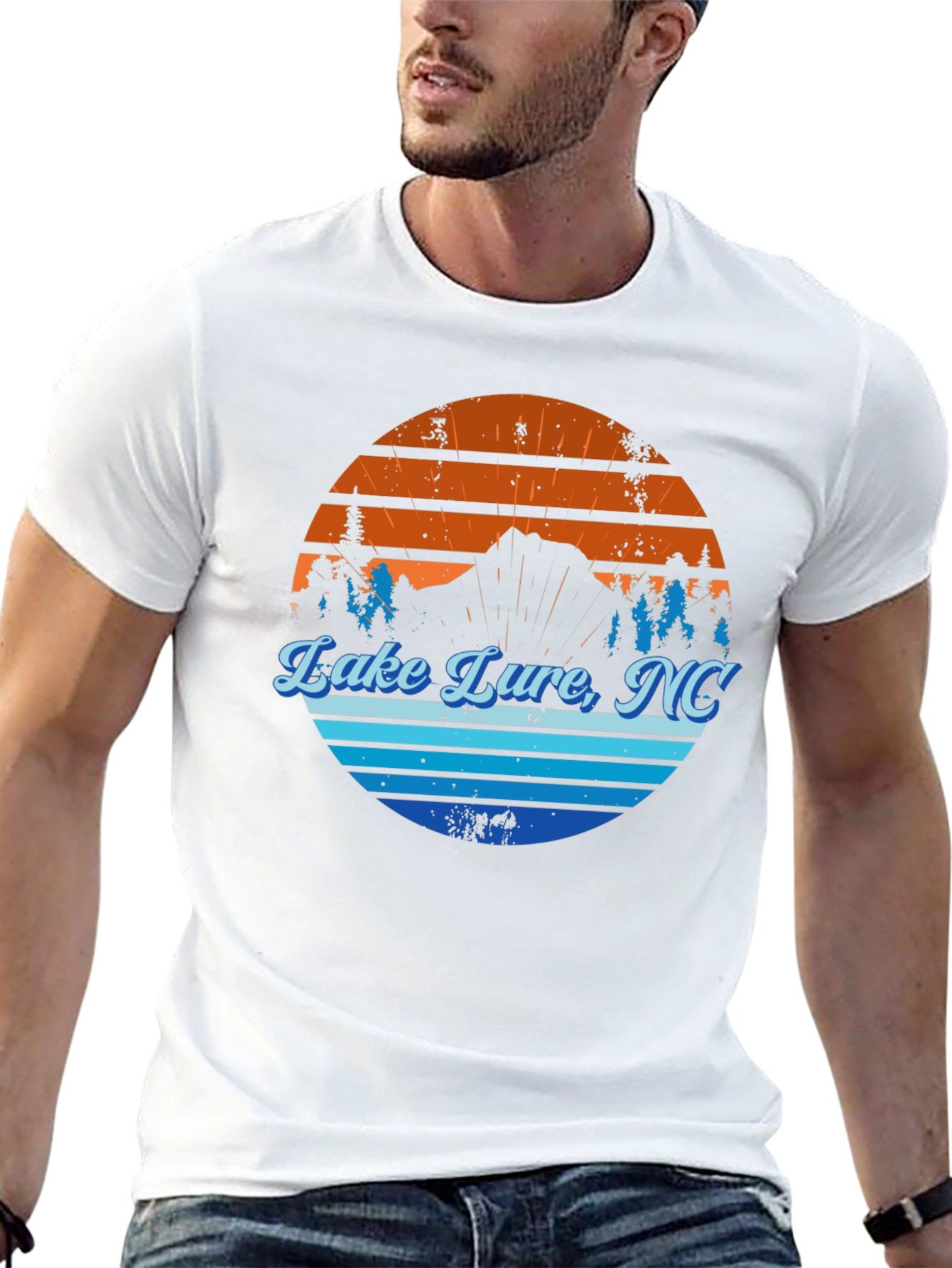 Lake Lure NC Graphic Tee - Mens Black T-Shirt
