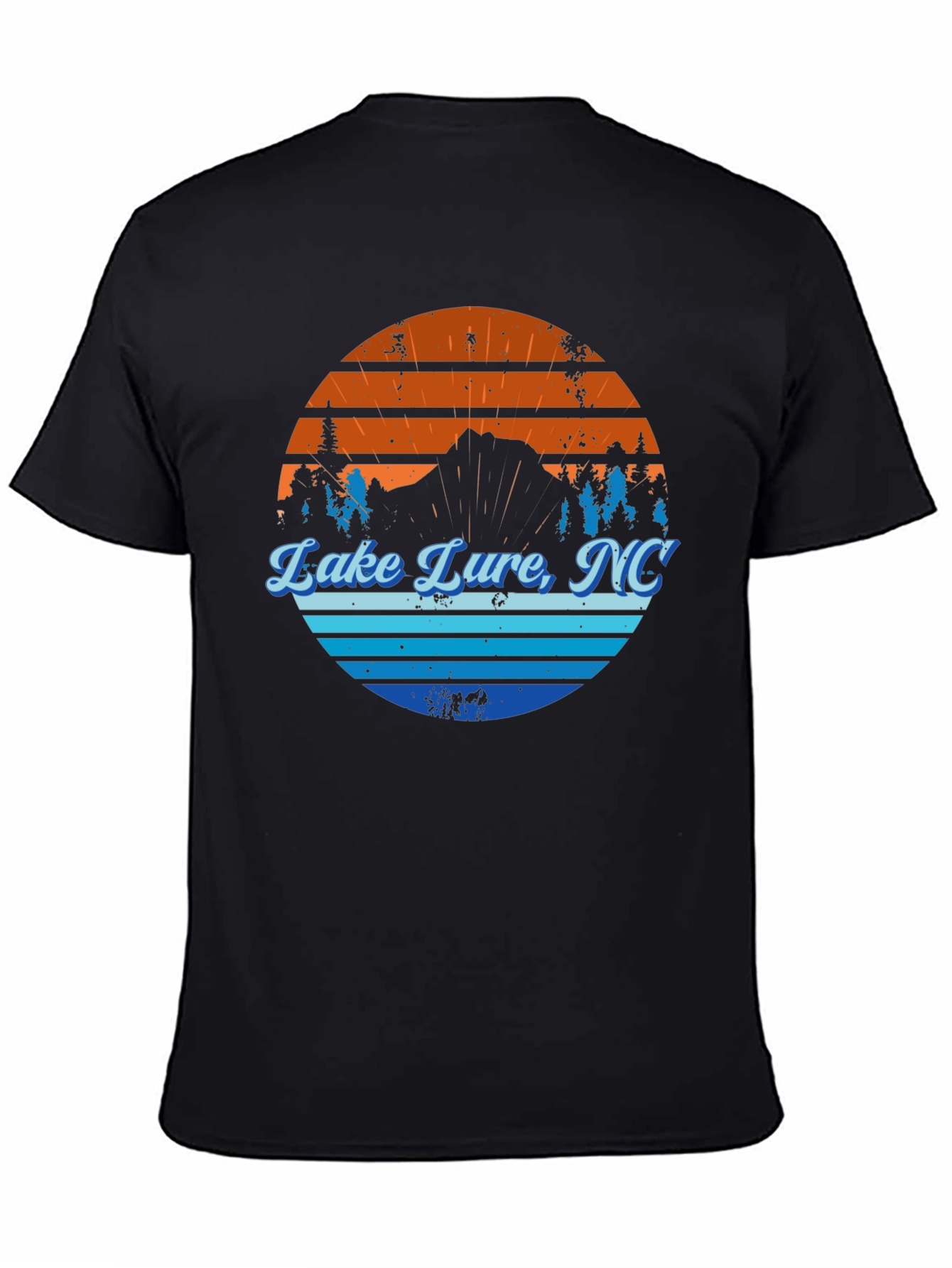 Lake Lure NC Graphic Tee - Mens Black T-Shirt