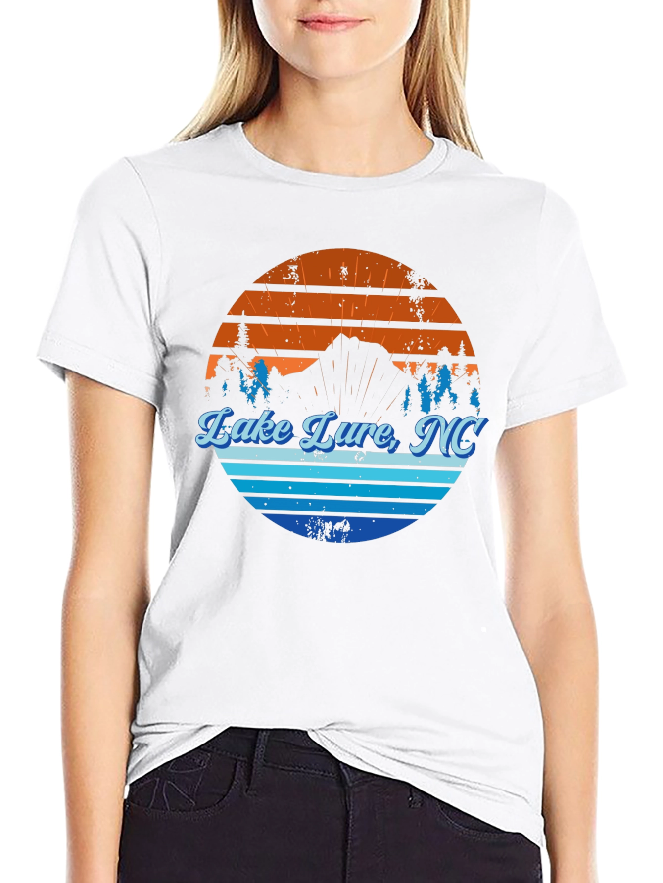 Lake Lure NC Graphic Tee - Mens Black T-Shirt