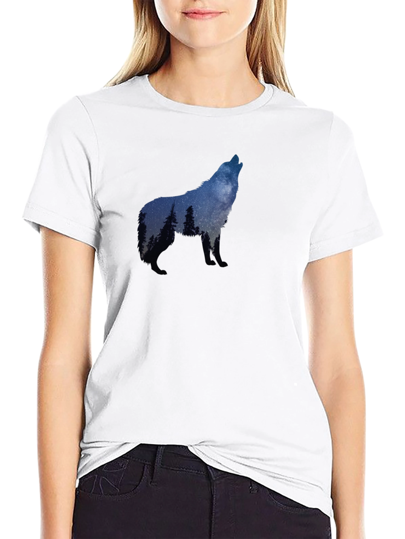 Wolf Howling Silhouette T-Shirt - Nature Graphic Tee