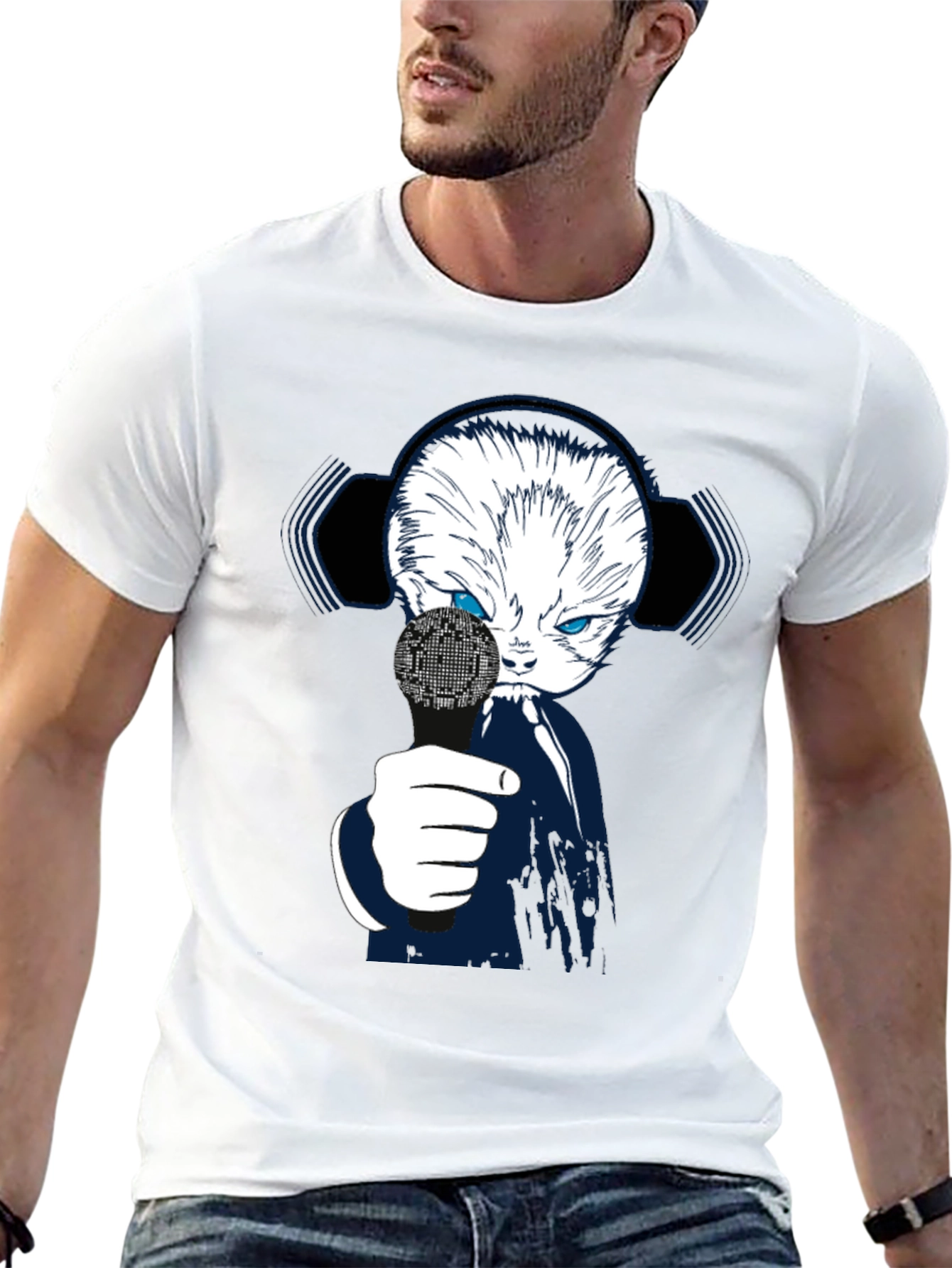 Tech Cat Graphic T-Shirt - Black