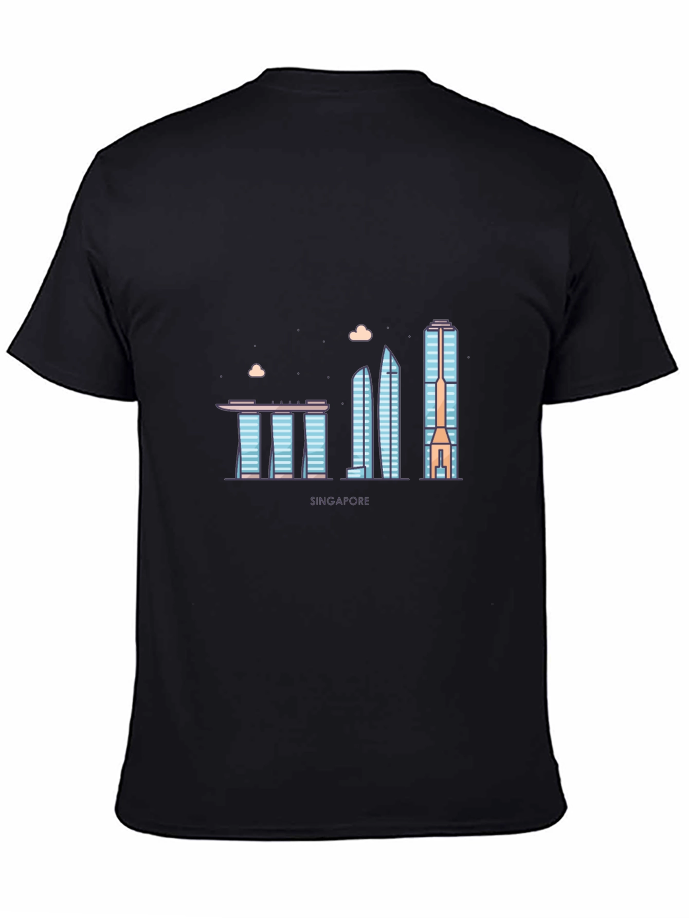 Singapore Skyline T-Shirt - Black Cityscape Tee