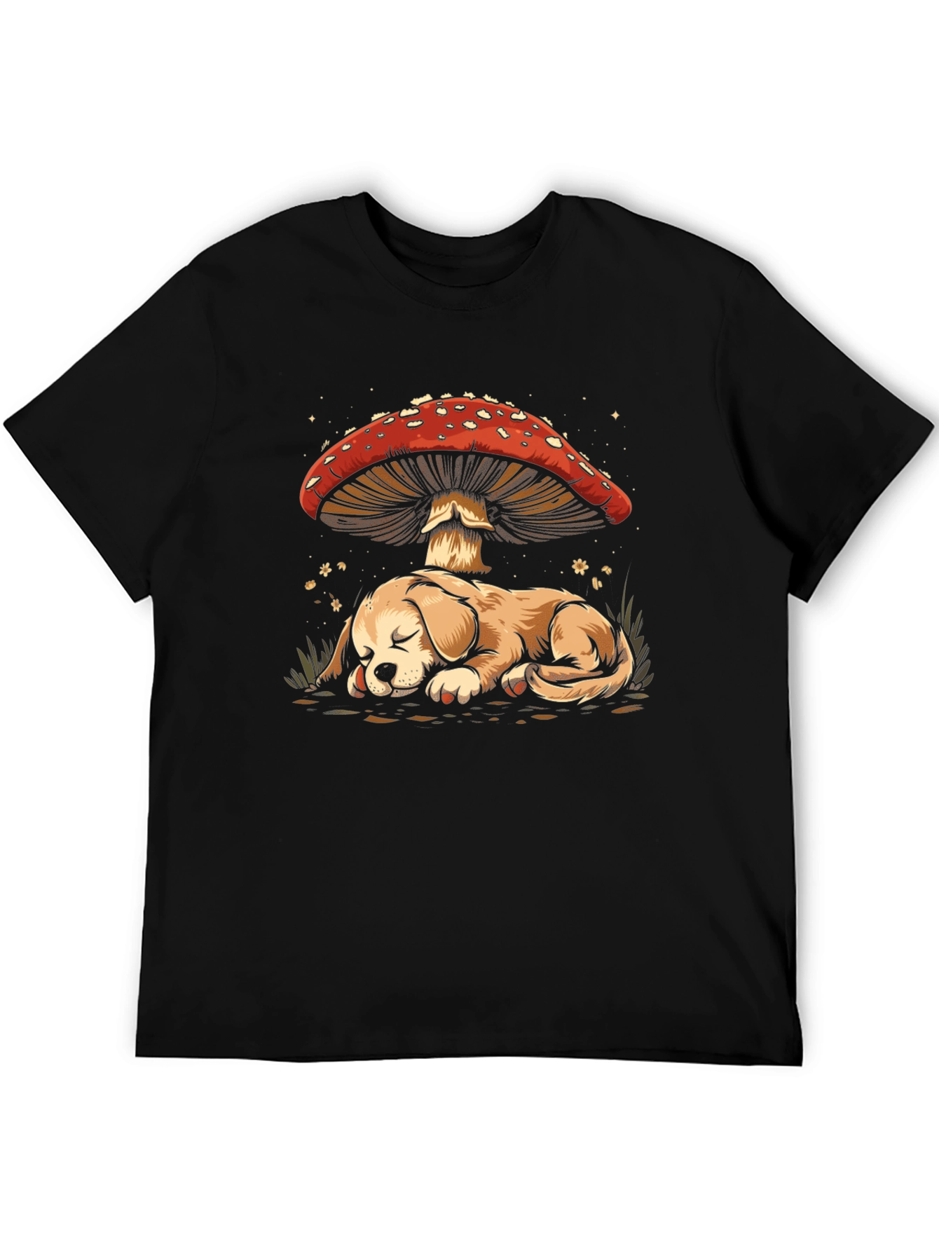 Dog Sleeping Under Mushroom T-Shirt