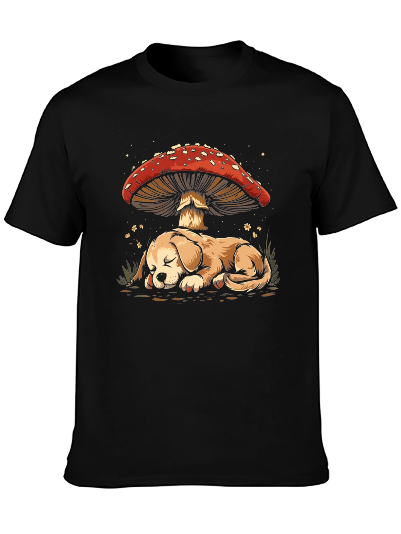 Dog Sleeping Under Mushroom T-Shirt