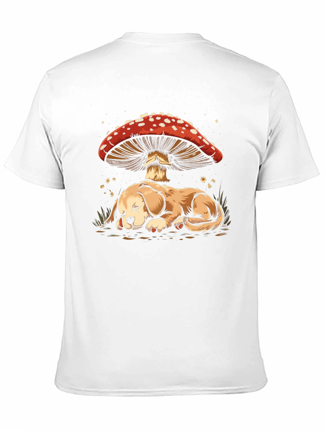 Dog Sleeping Under Mushroom T-Shirt