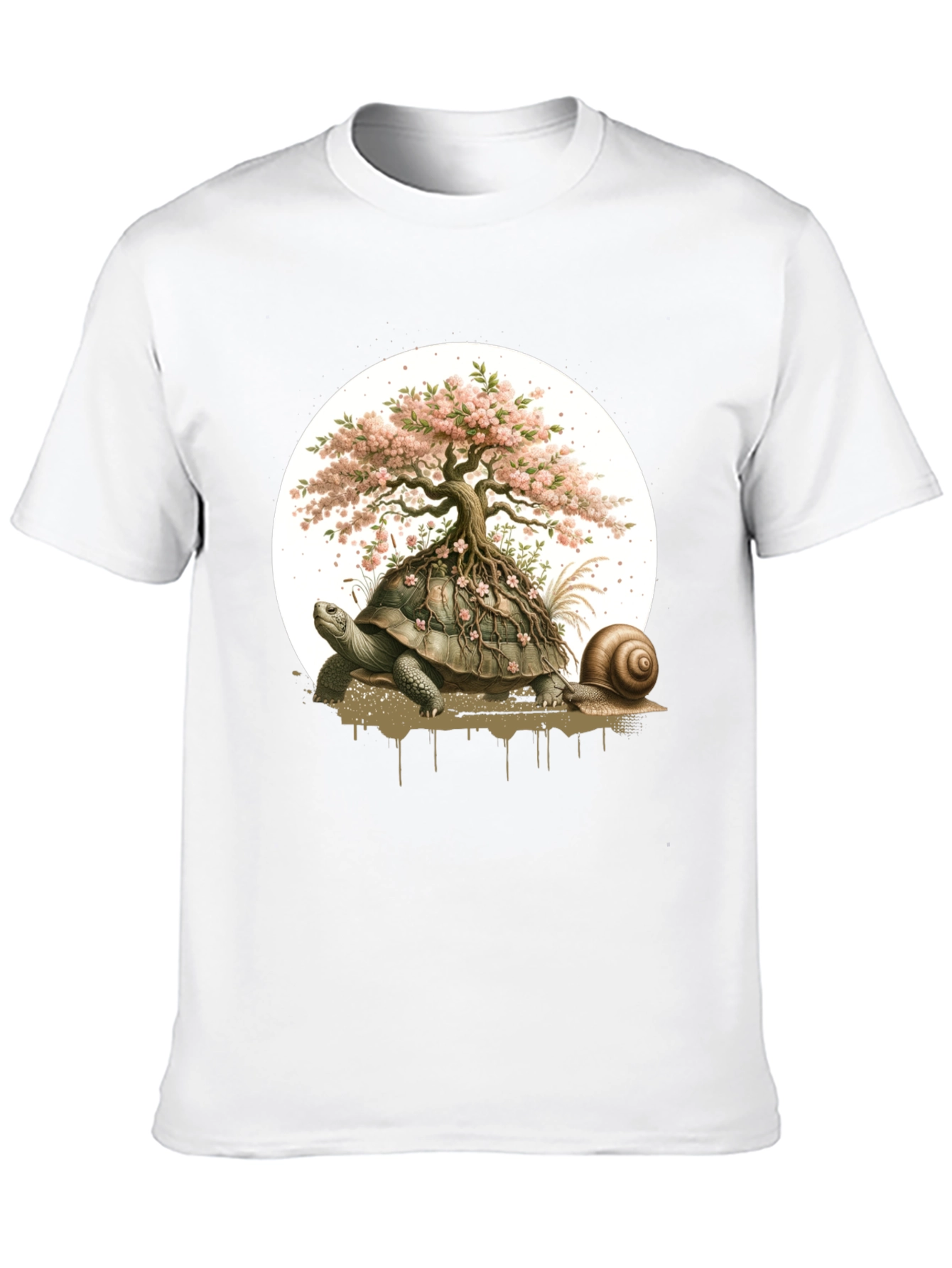 Turtle Bonsai Tree Graphic Tee - Unique Nature Design