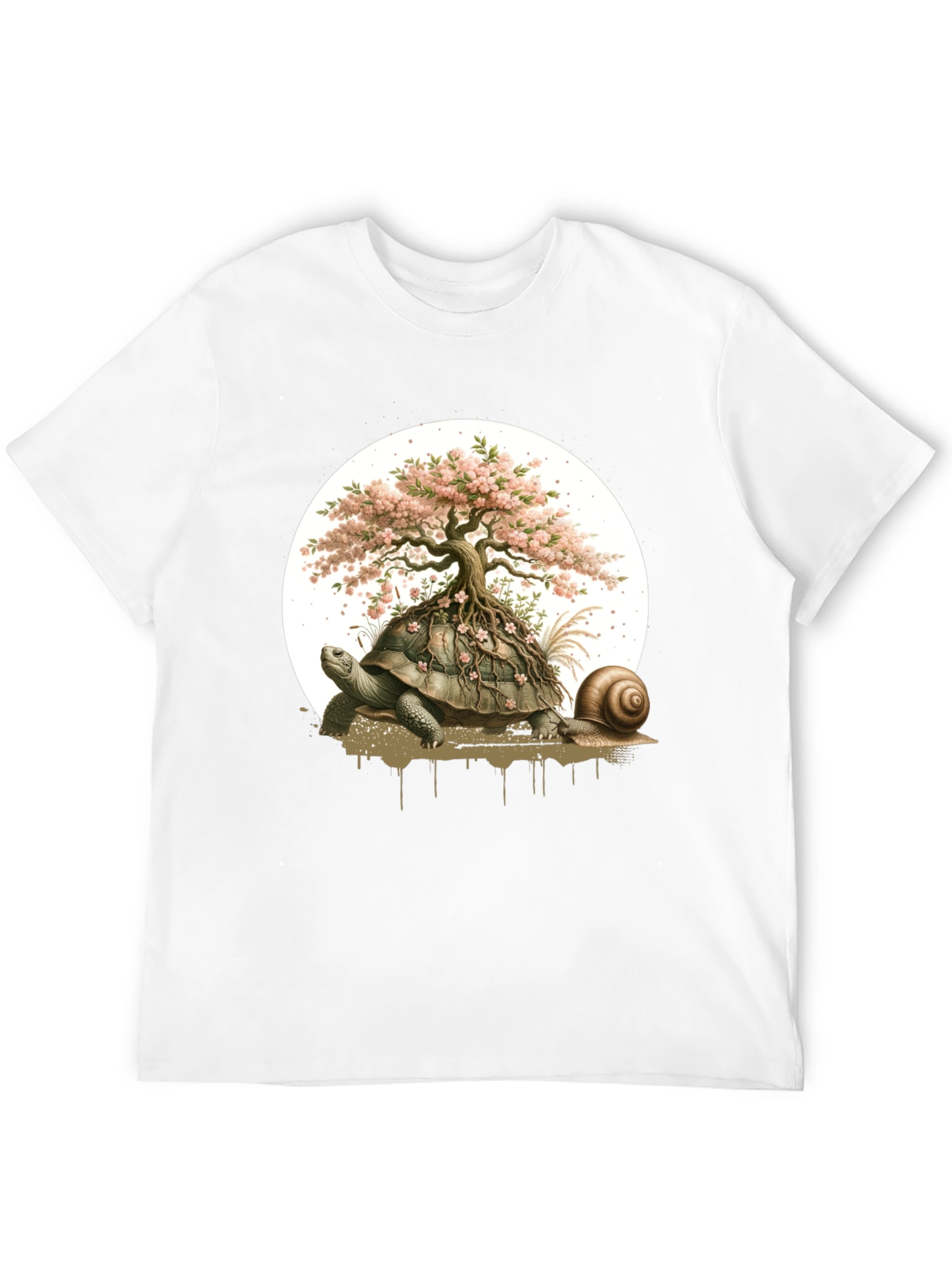 Turtle Bonsai Tree Graphic Tee - Unique Nature Design