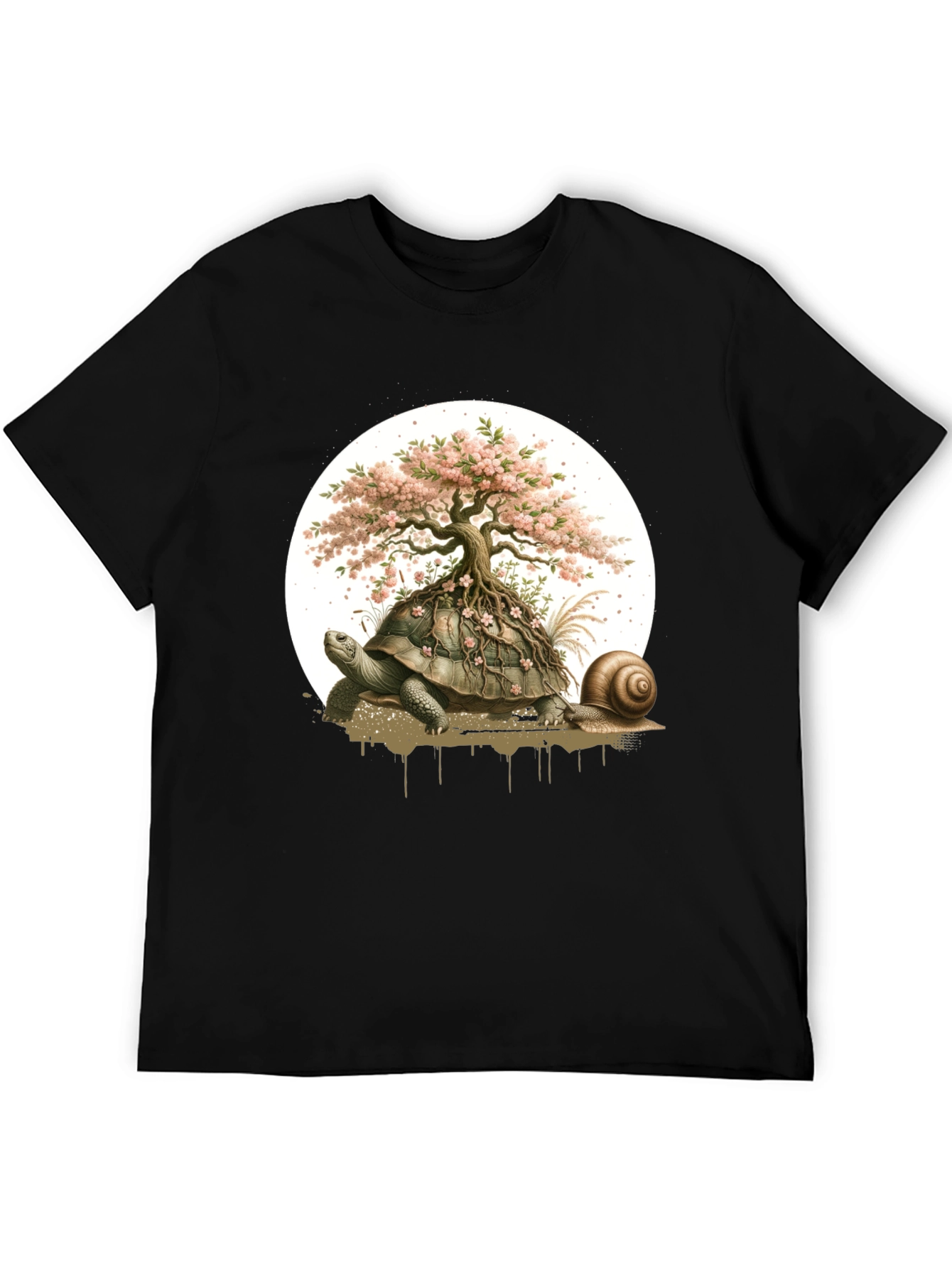 Turtle Bonsai Tree Graphic Tee - Unique Nature Design