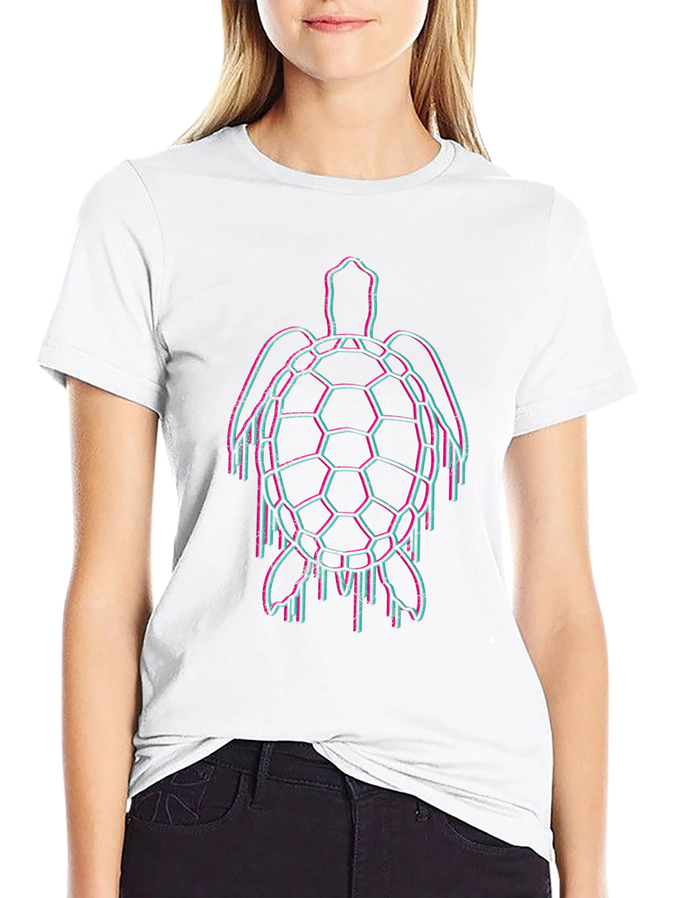 Glitch Turtle Black T-Shirt