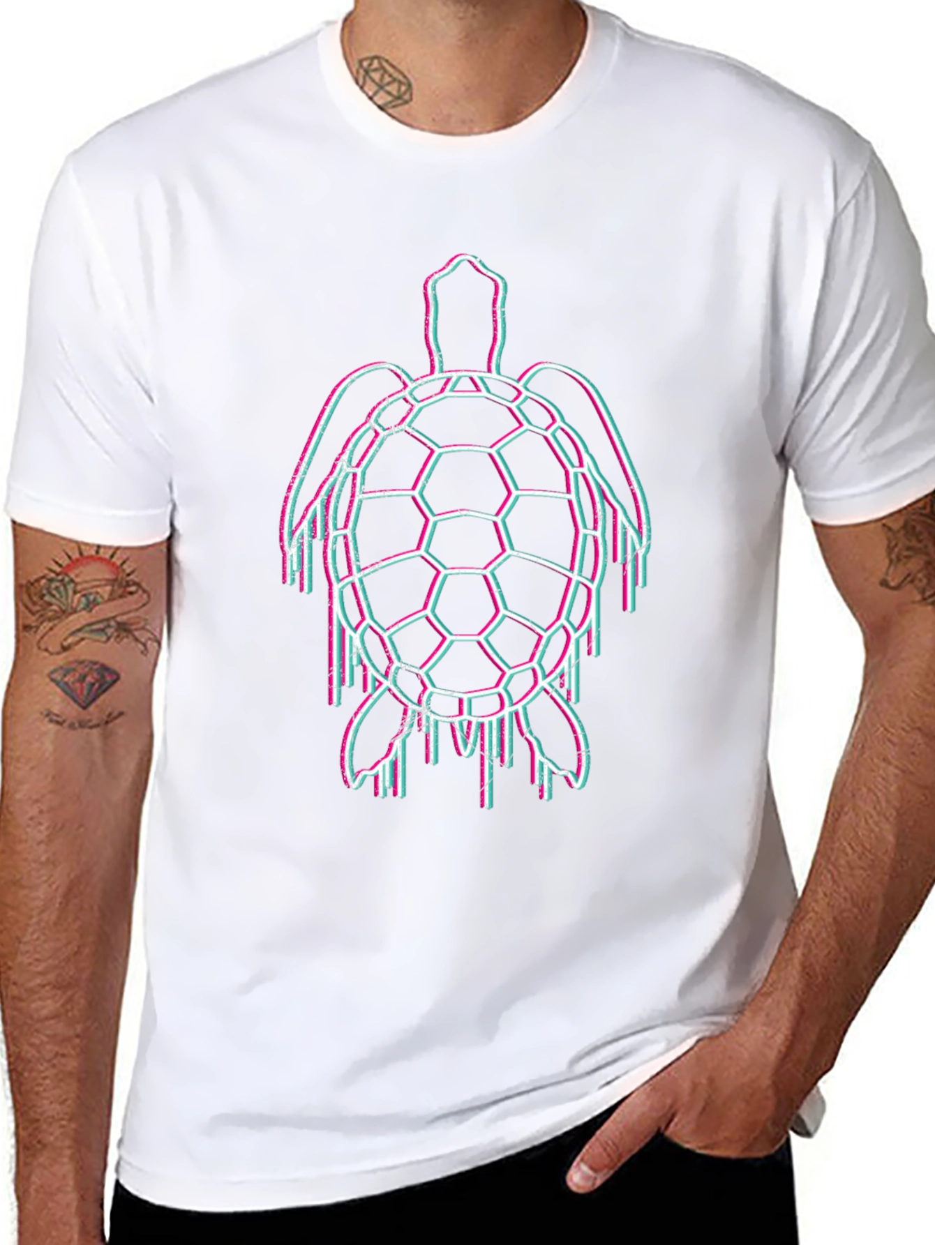 Glitch Turtle Black T-Shirt