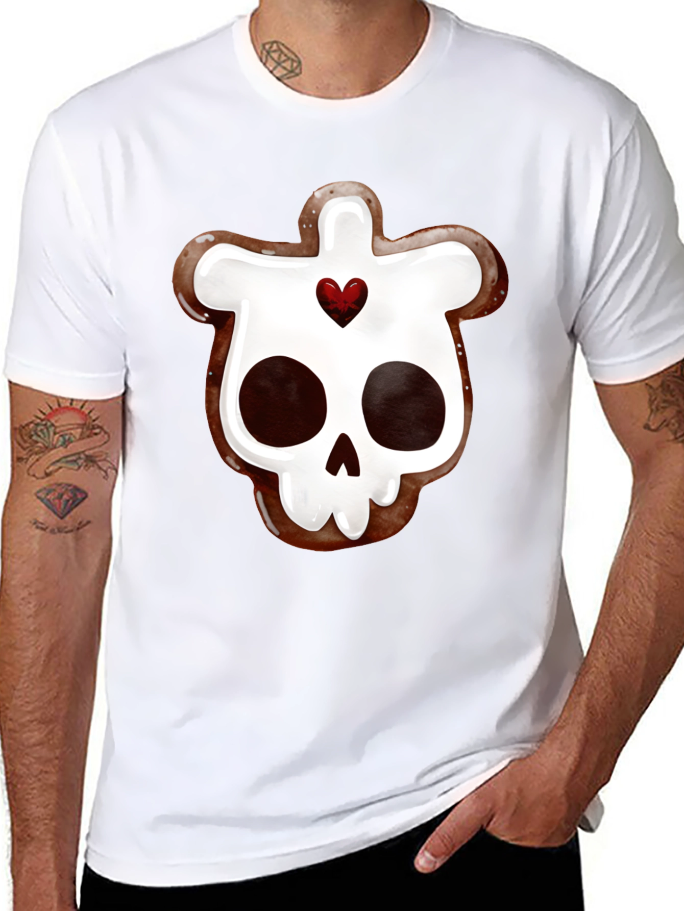 Skull Gingerbread Cookie Graphic Tee