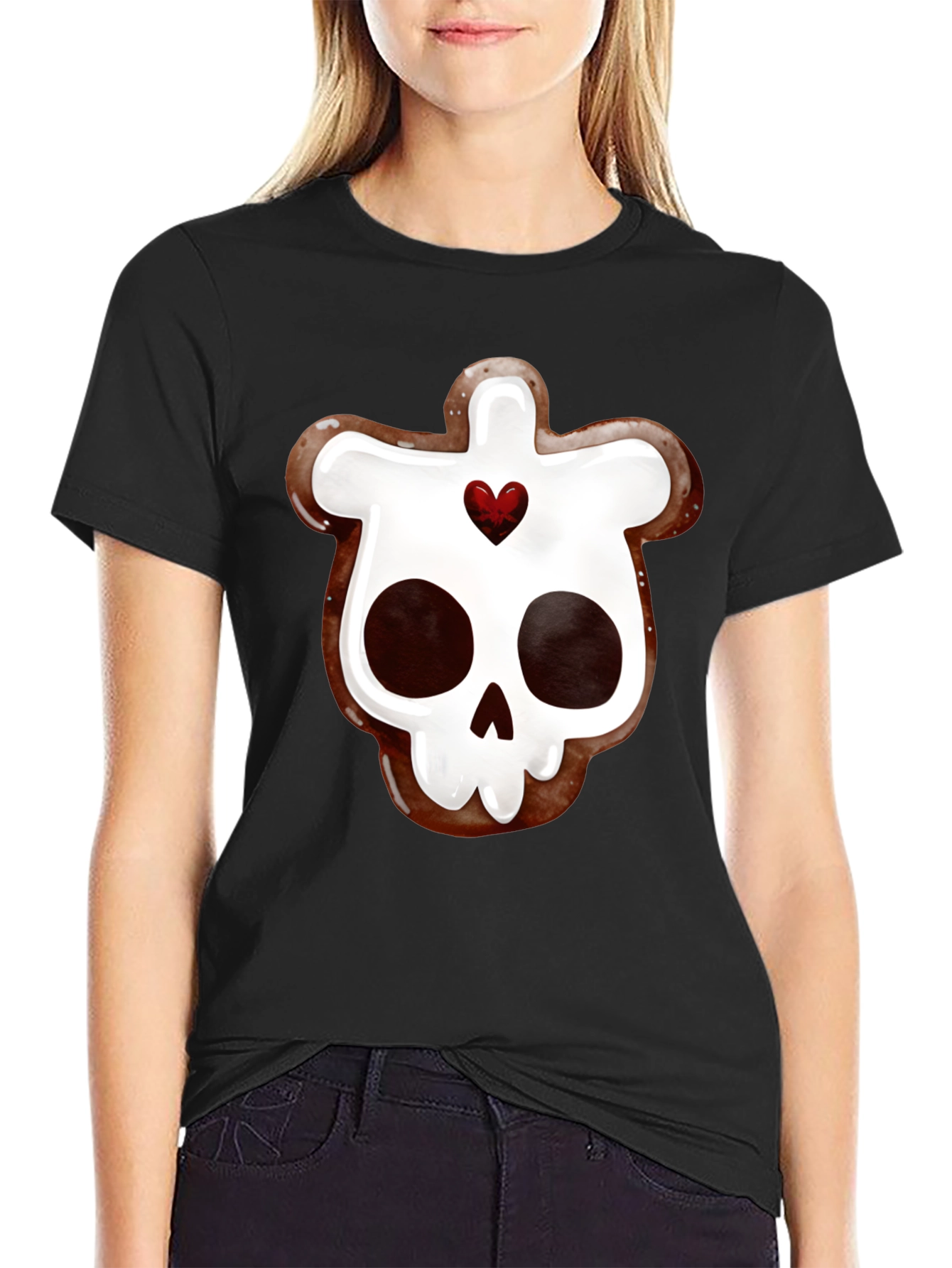 Skull Gingerbread Cookie Graphic Tee