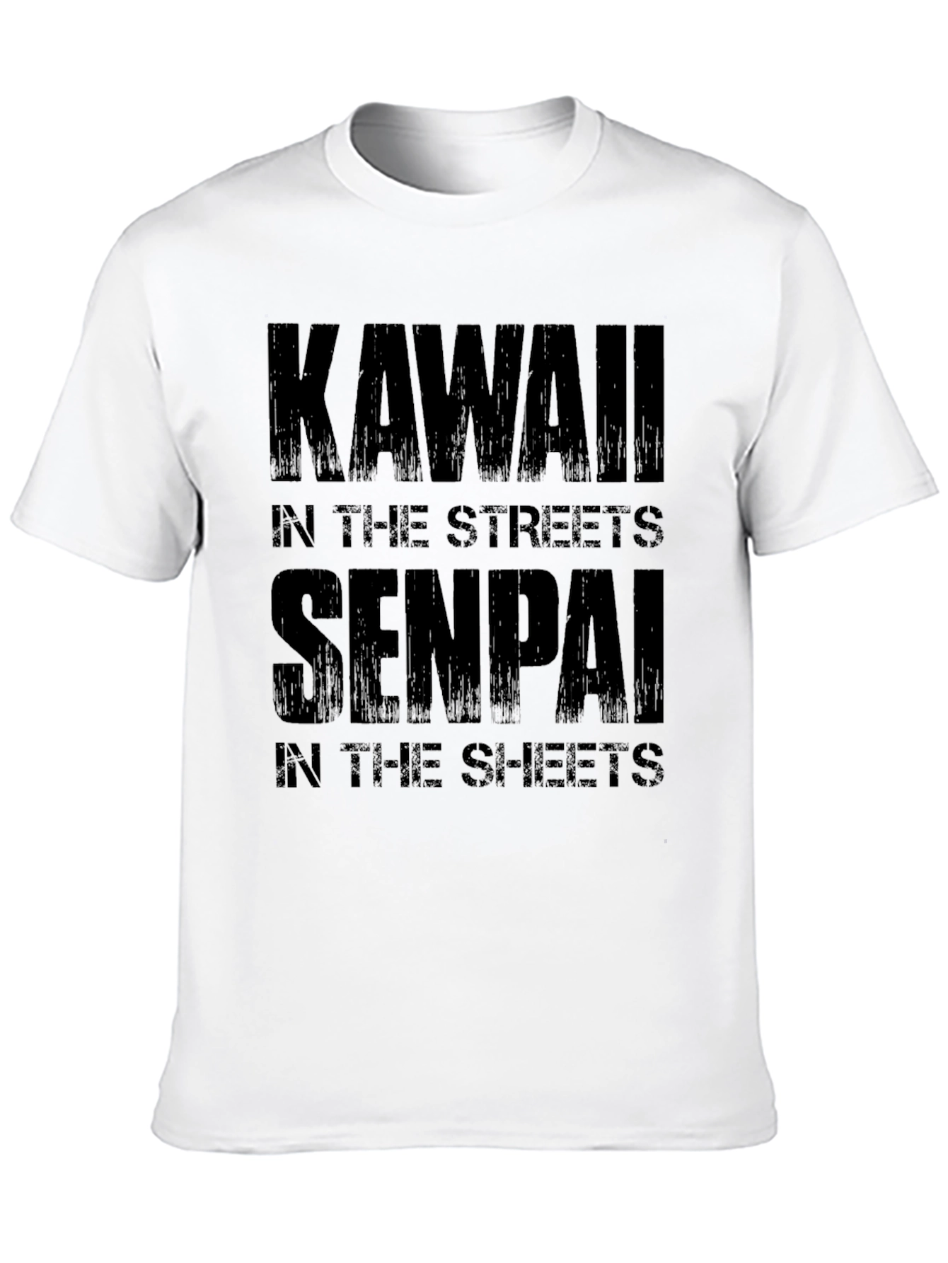 Kawaii Senpai Black T-Shirt Funny Anime Graphic Tee