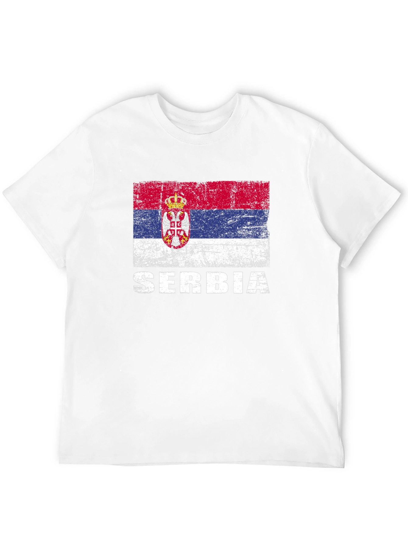 Serbia Flag T-Shirt - Distressed Style