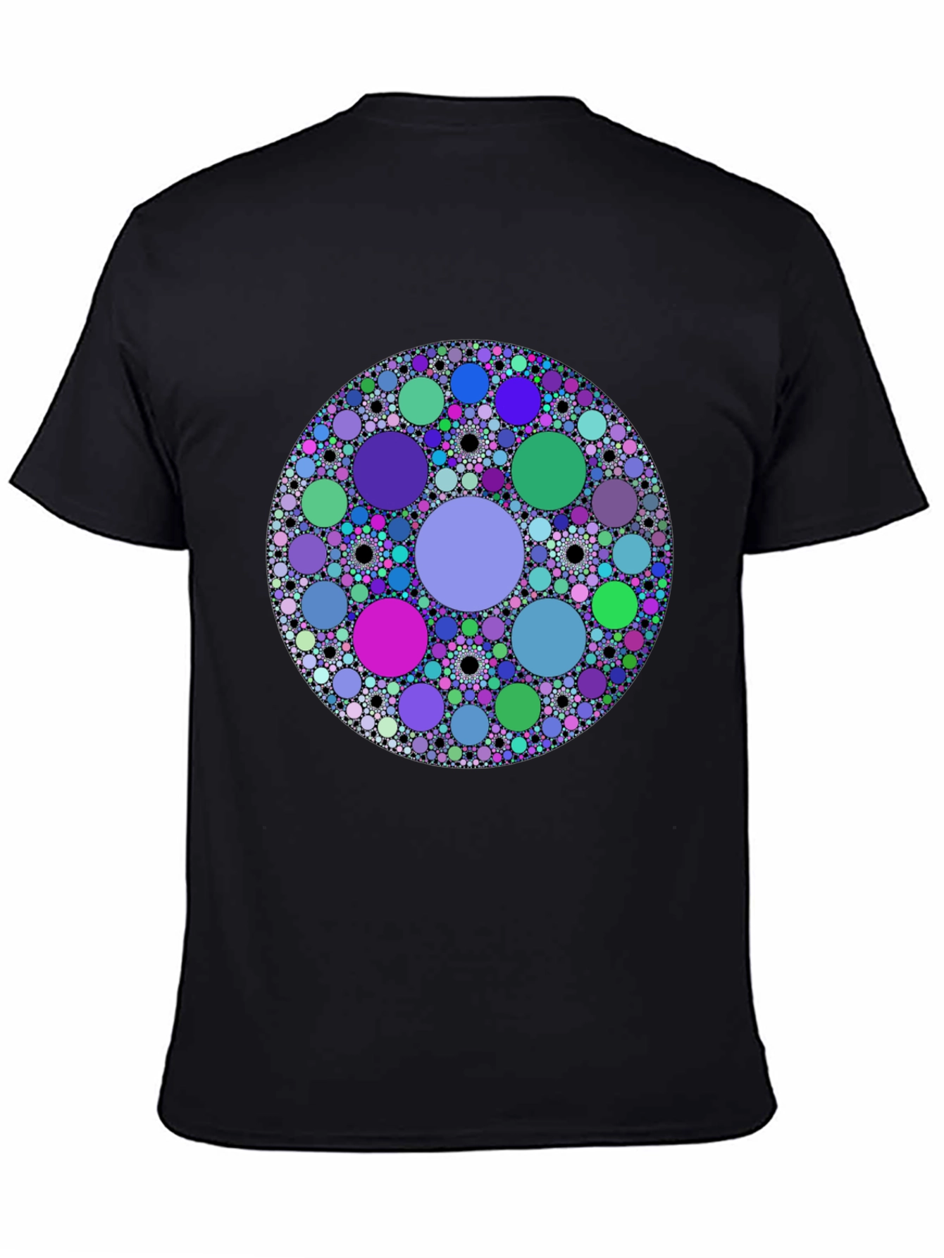Abstract Circle Pattern Black T-Shirt