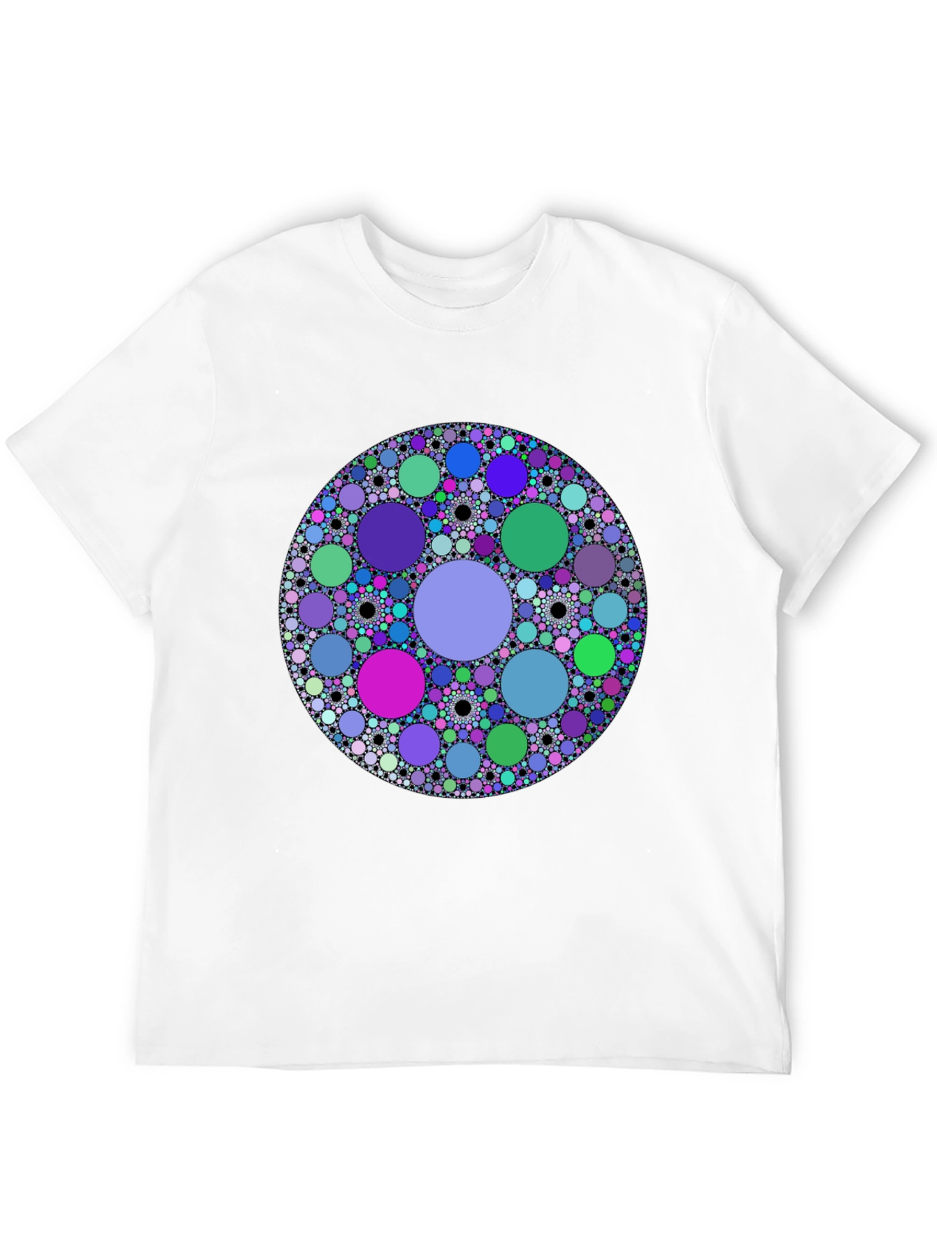 Abstract Circle Pattern Black T-Shirt