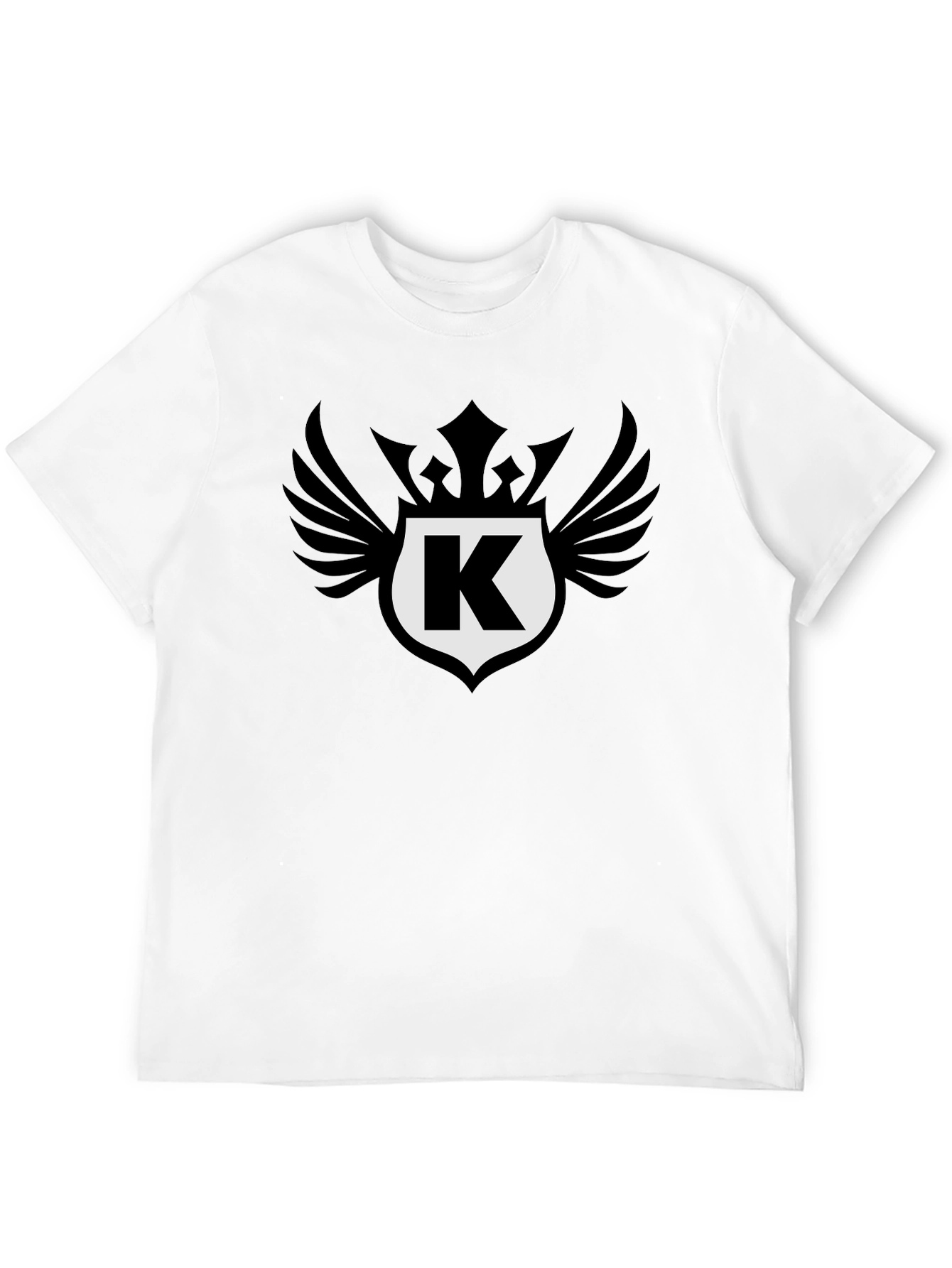Stylish Black T-Shirt with Letter K Crest Design