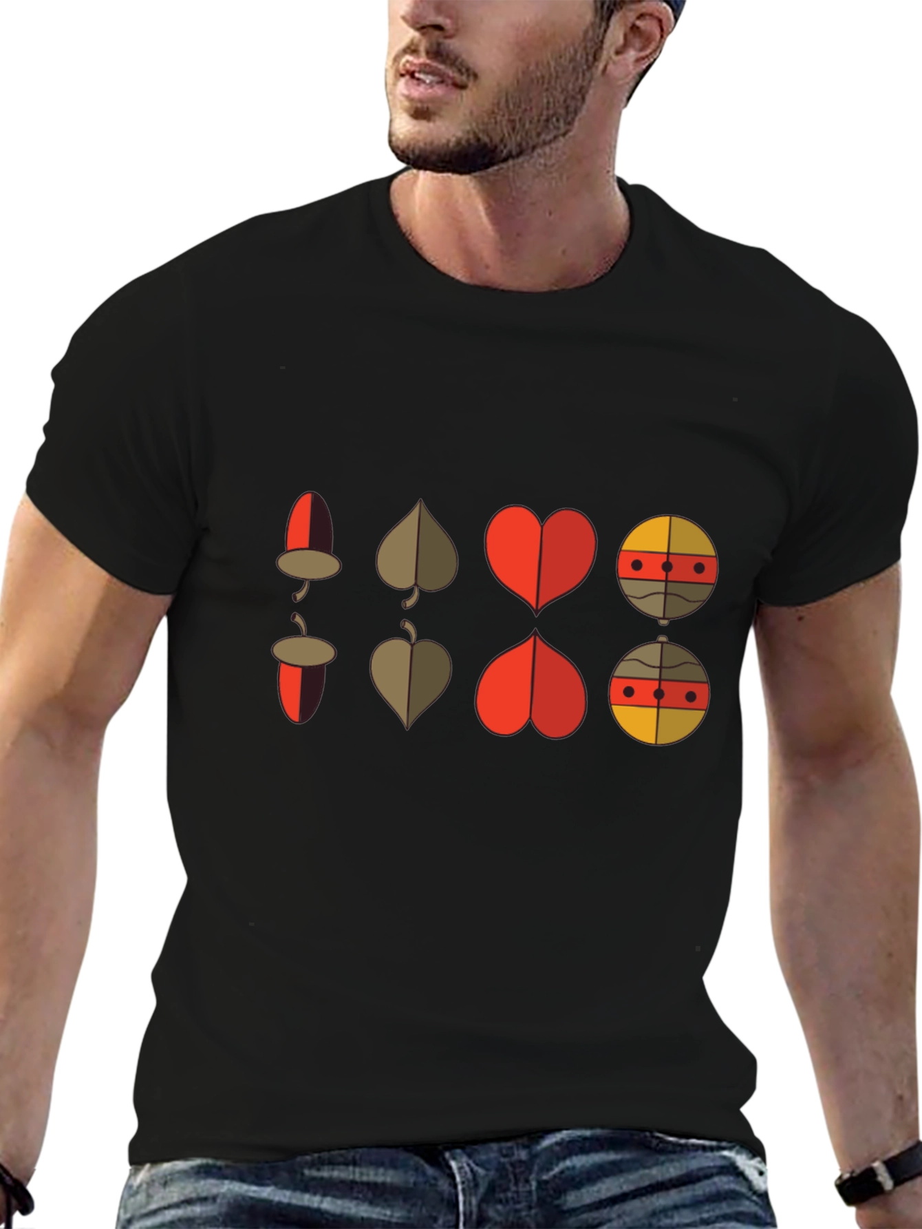 Retro Graphic Tee: Card Suit Fusion
