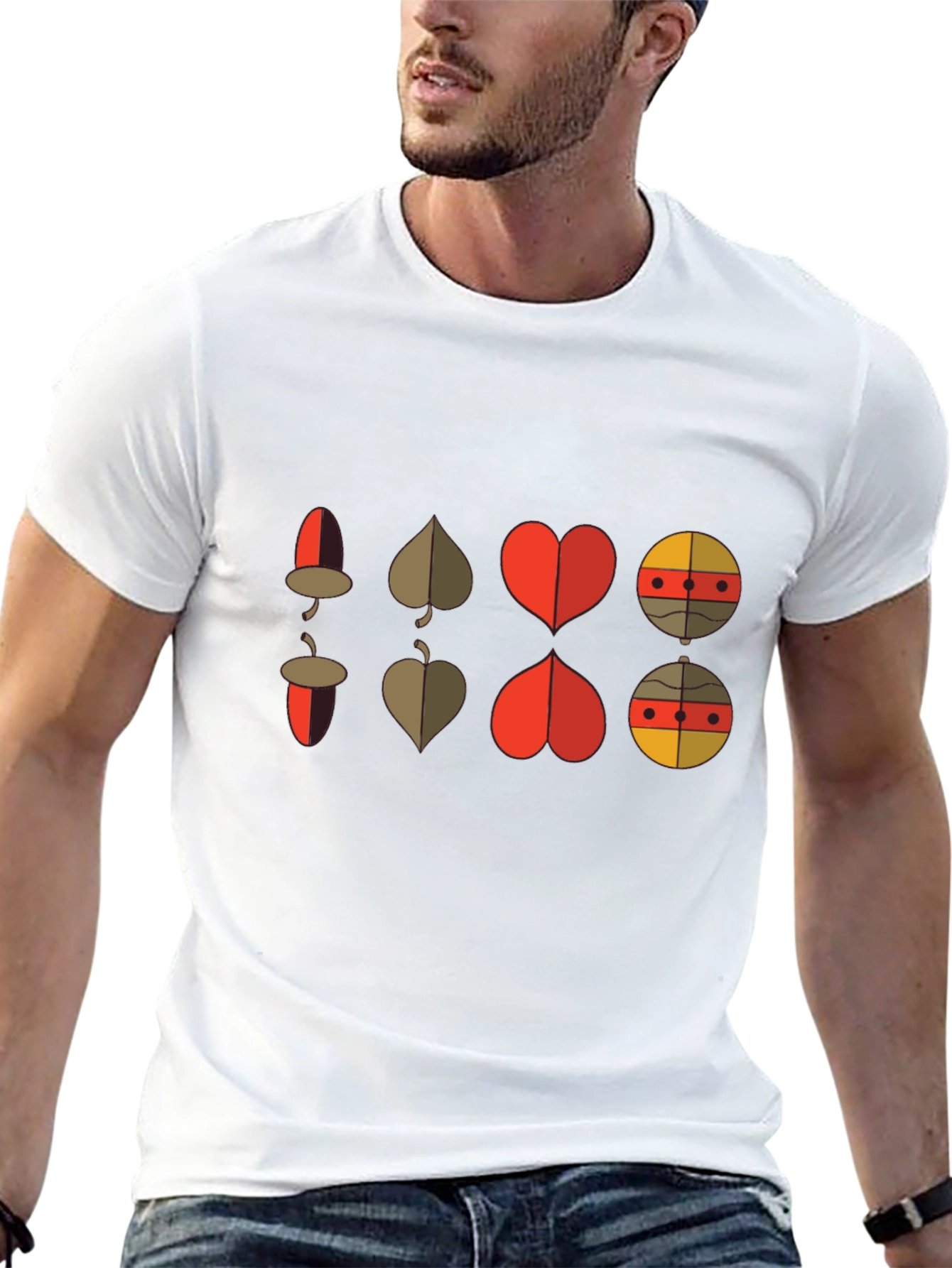 Retro Graphic Tee: Card Suit Fusion