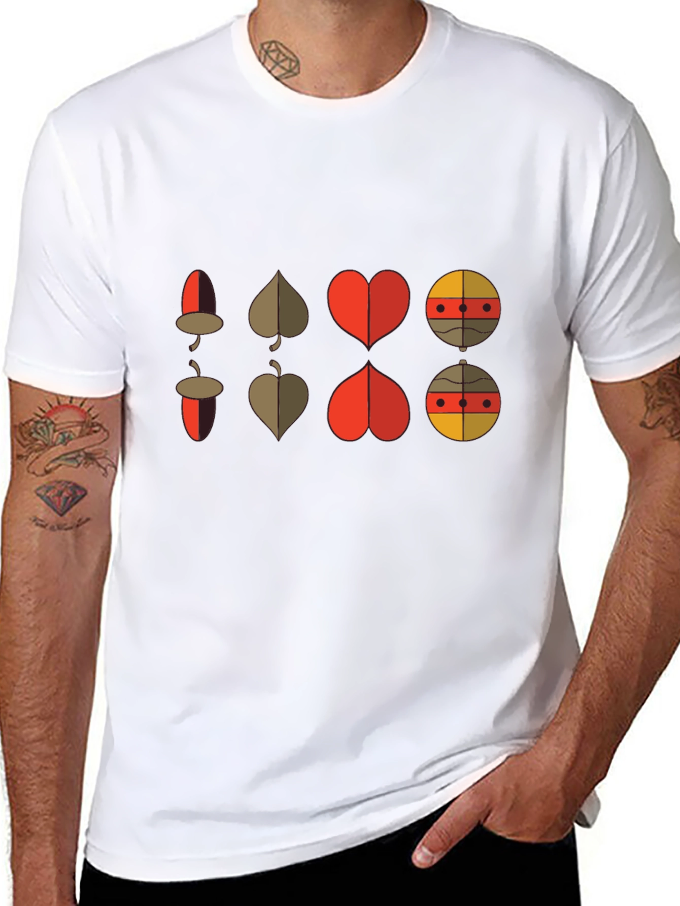 Retro Graphic Tee: Card Suit Fusion