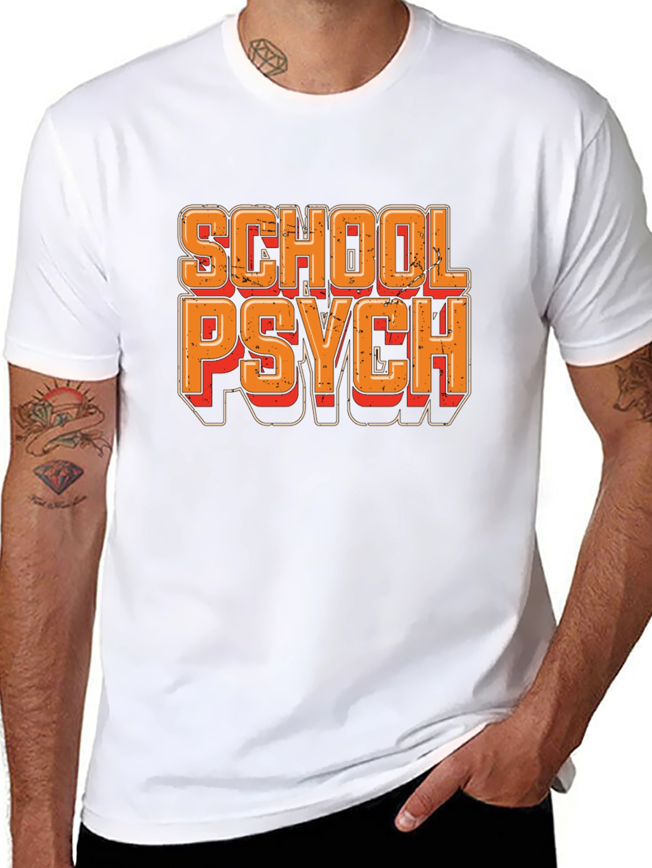 School Psych Retro Style T-Shirt - Black