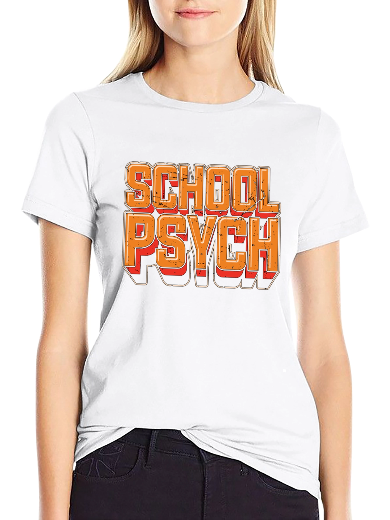 School Psych Retro Style T-Shirt - Black
