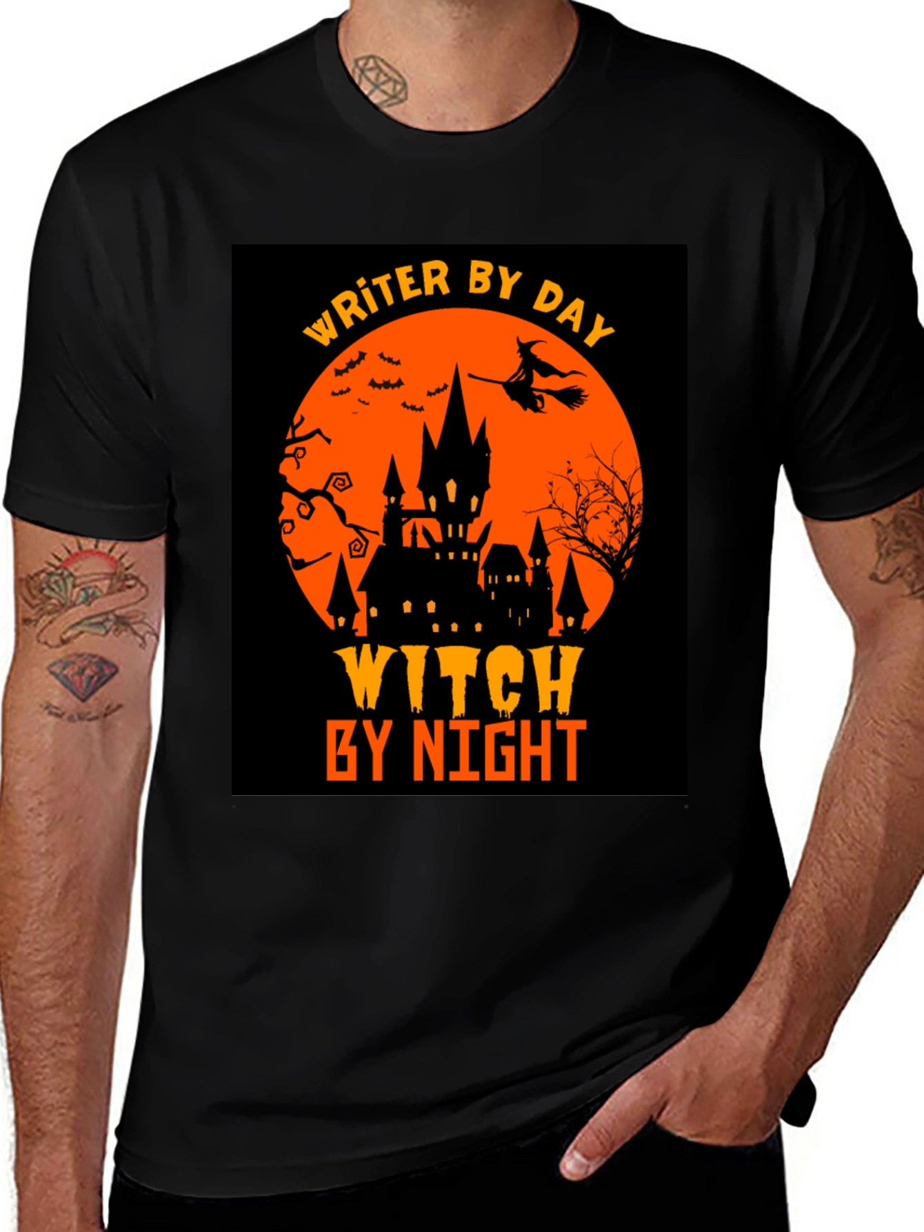 Writer By Day Witch By Night Halloween T-Shirt