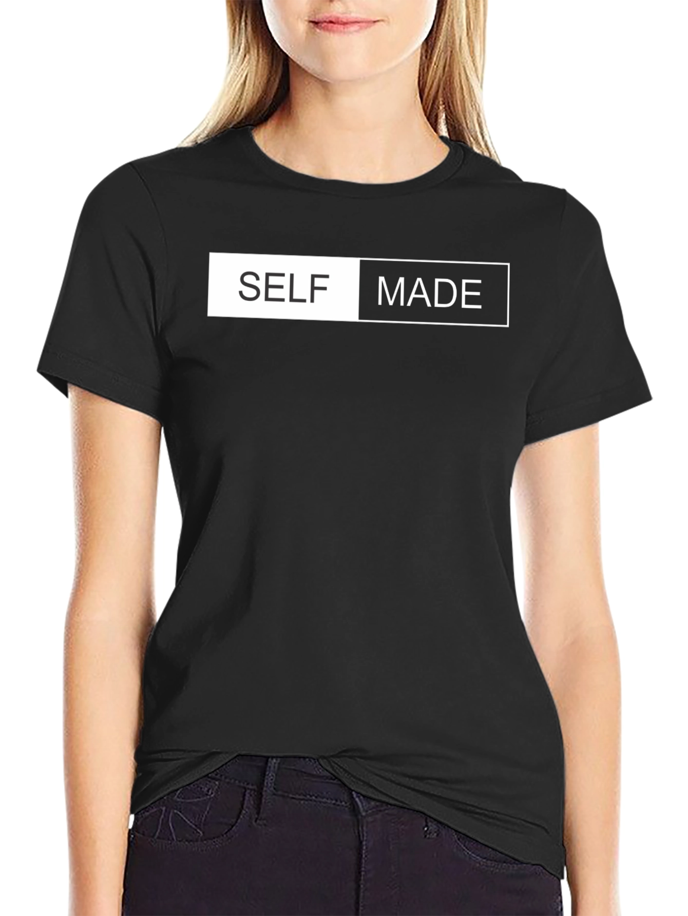 Self Made Graphic Tee - Black Cotton T-Shirt