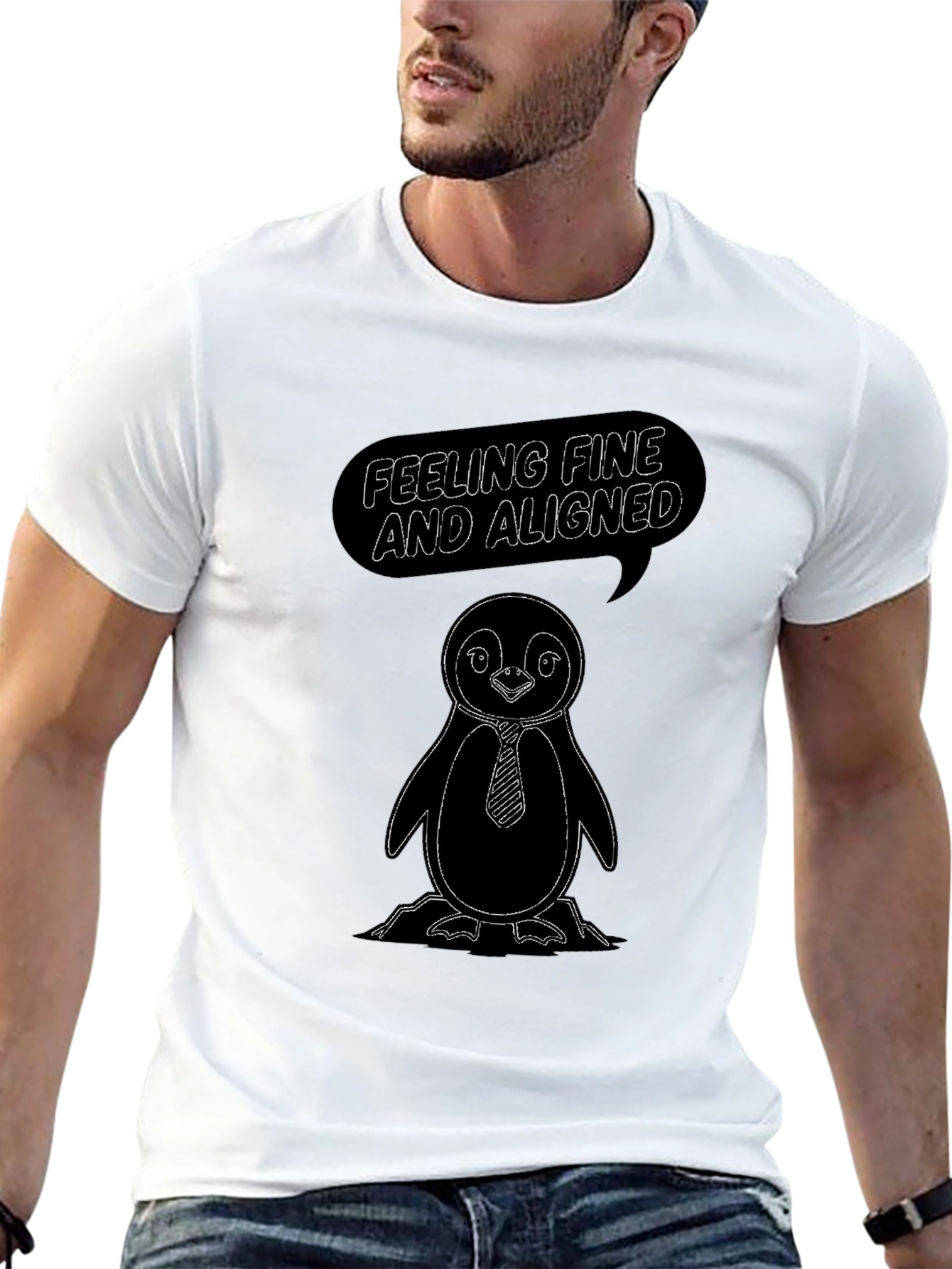 Penguin T-Shirt - Feeling Fine & Aligned Graphic Tee