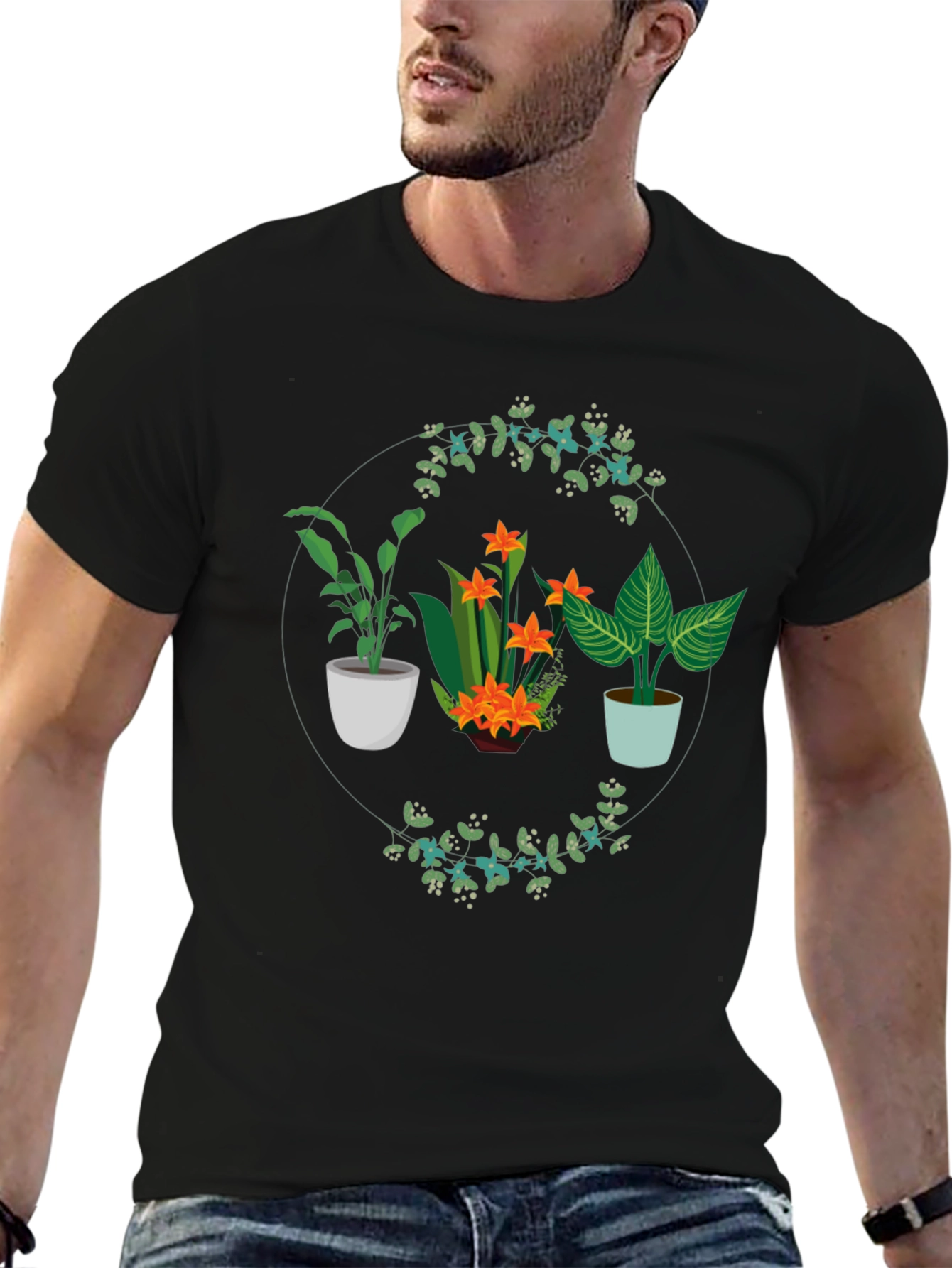 Plant Lover Graphic Tee - Black Cotton Shirt