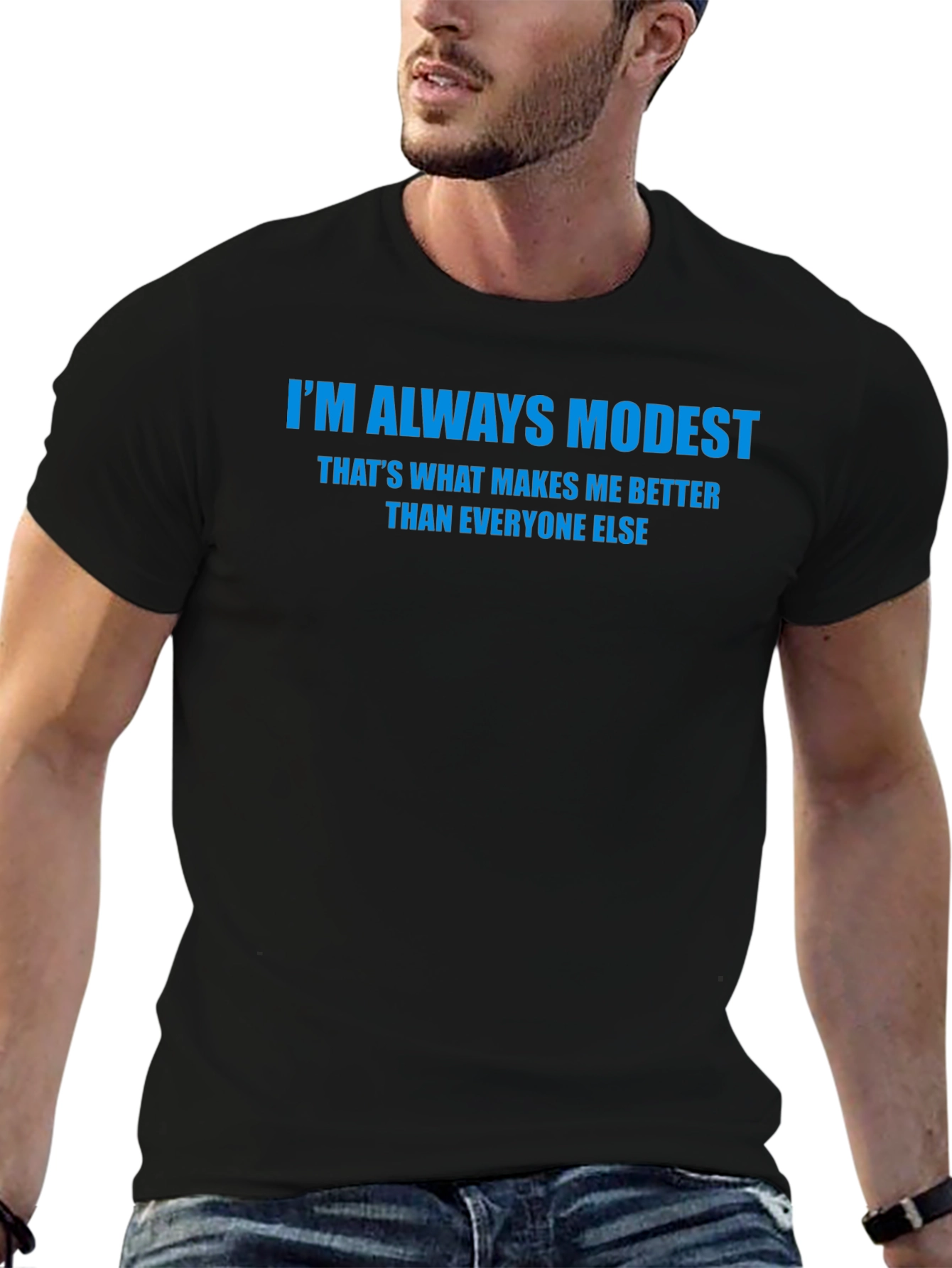 Im Always Modest Mens Black T-Shirt