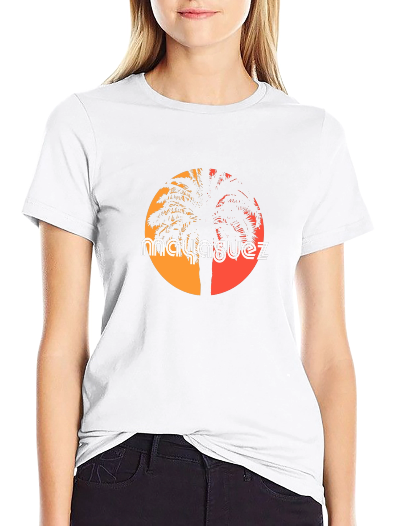 Mayaguez Palm Tree Sunset Graphic Tee - Black T-Shirt