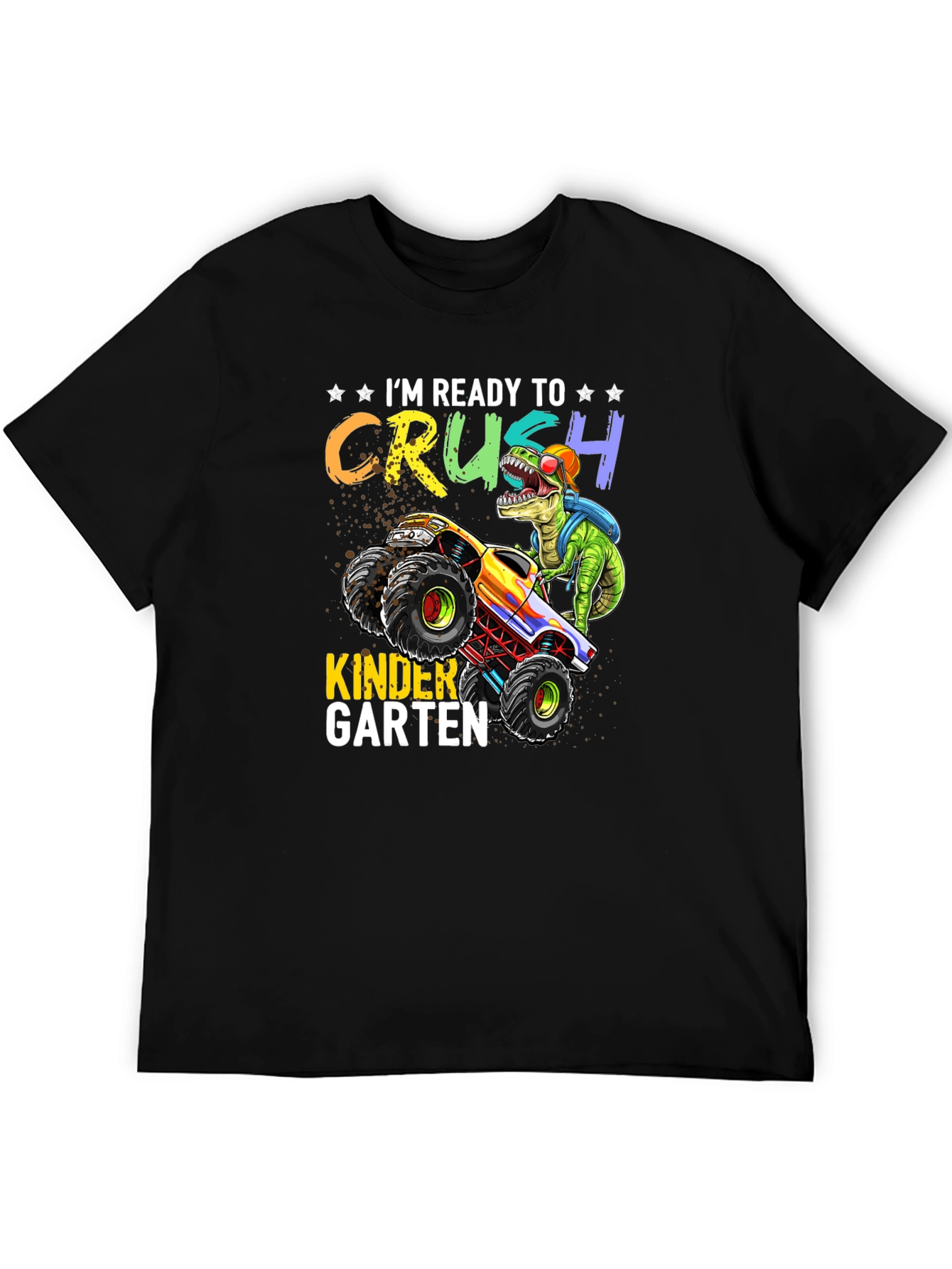 Ready to Crush Kindergarten Dinosaur Monster Truck T-Shirt