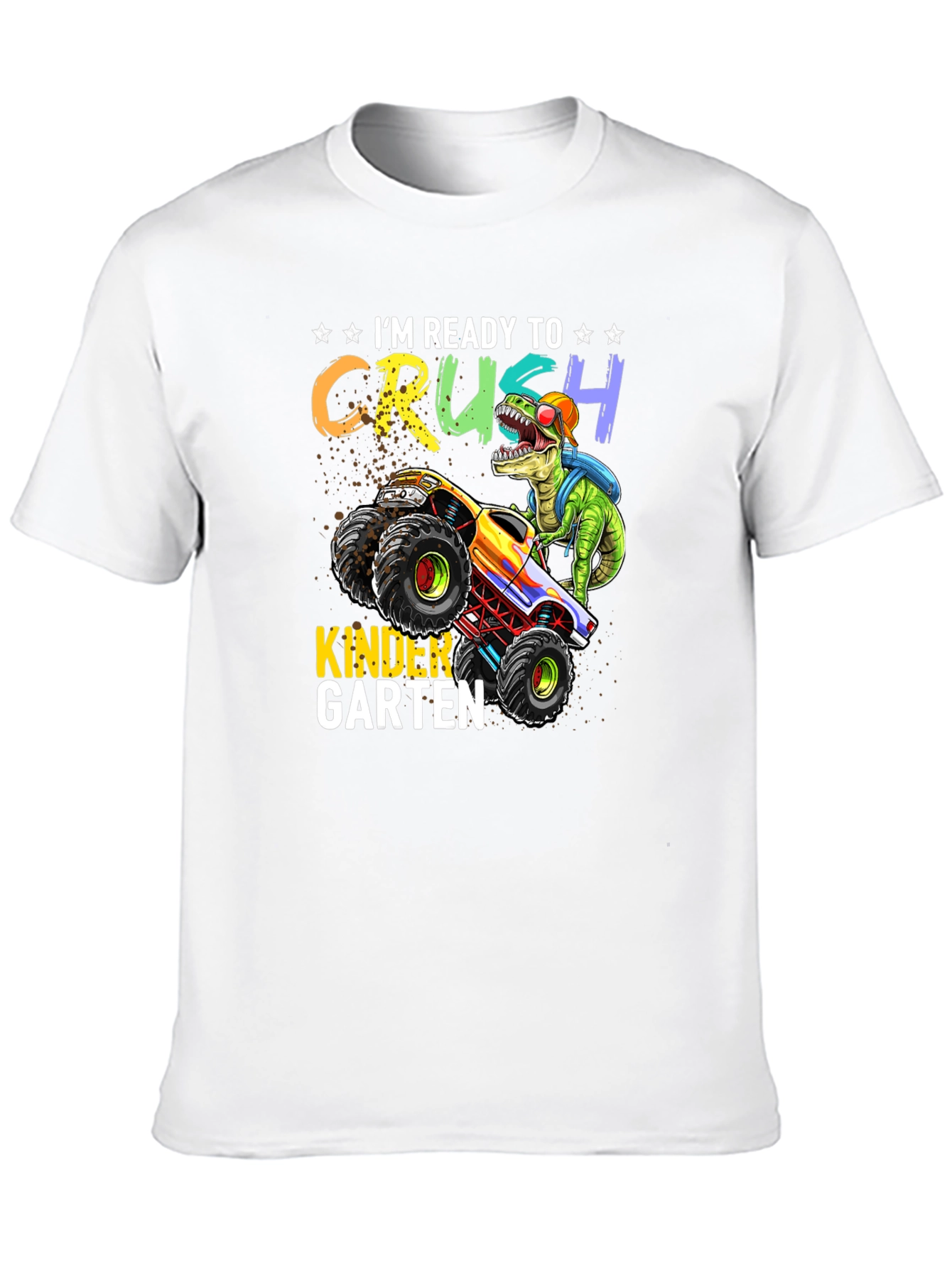 Ready to Crush Kindergarten Dinosaur Monster Truck T-Shirt