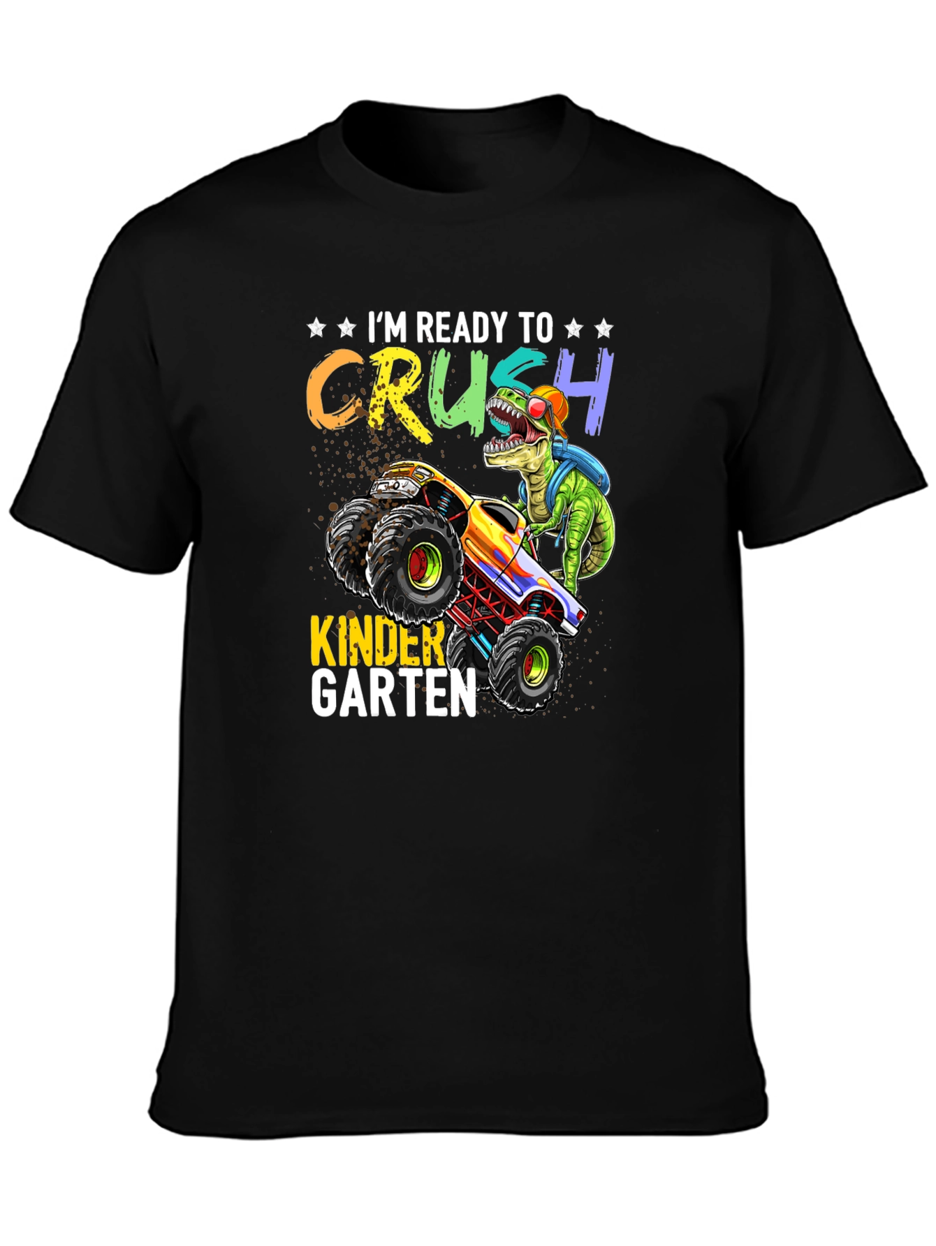 Ready to Crush Kindergarten Dinosaur Monster Truck T-Shirt