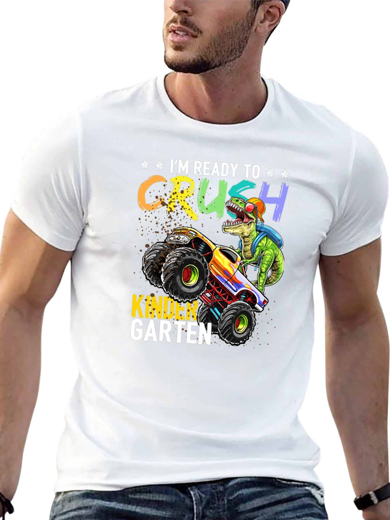 Ready to Crush Kindergarten Dinosaur Monster Truck T-Shirt
