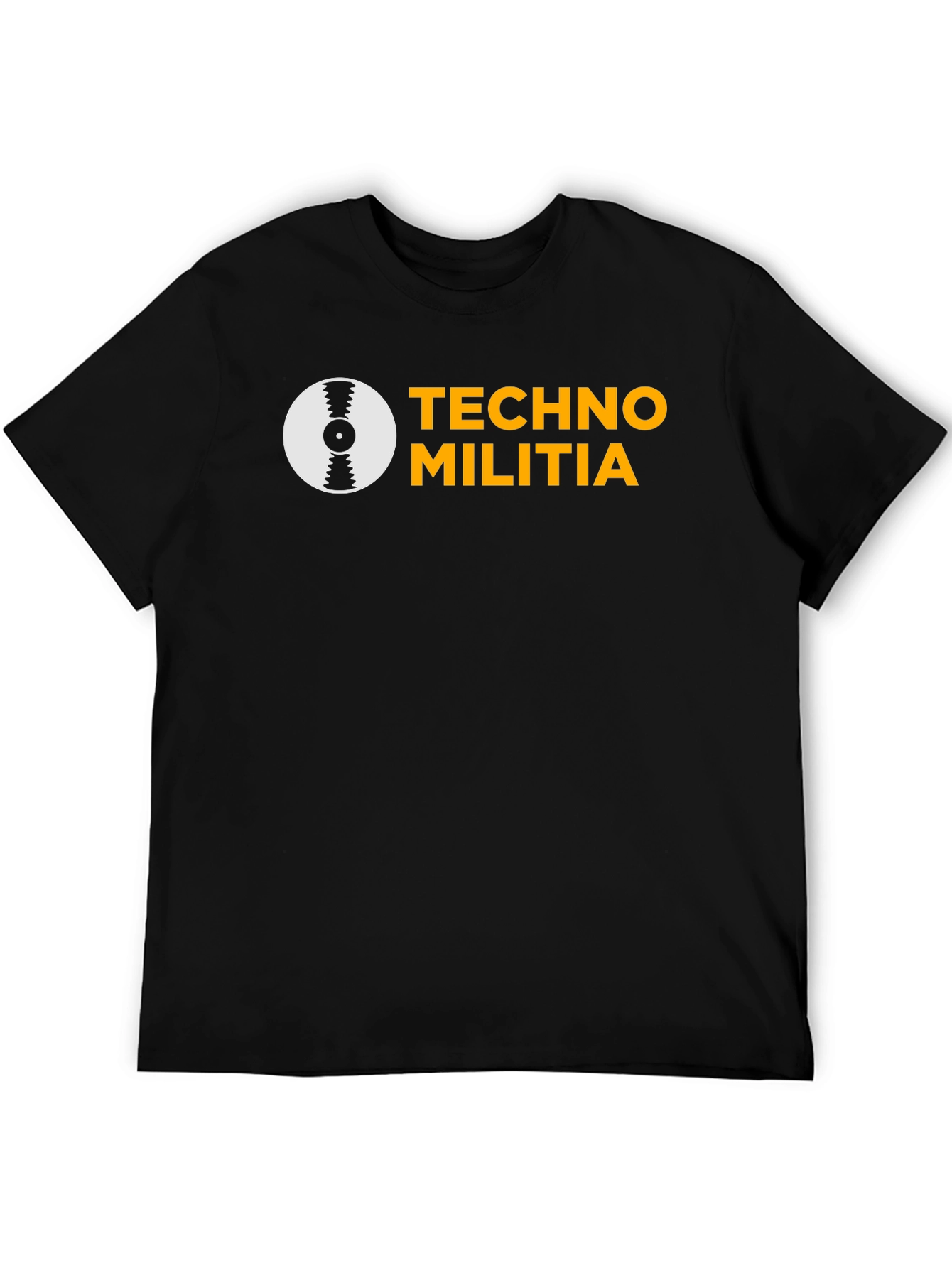 Techno Militia Graphic Tee - Black Cotton T-Shirt