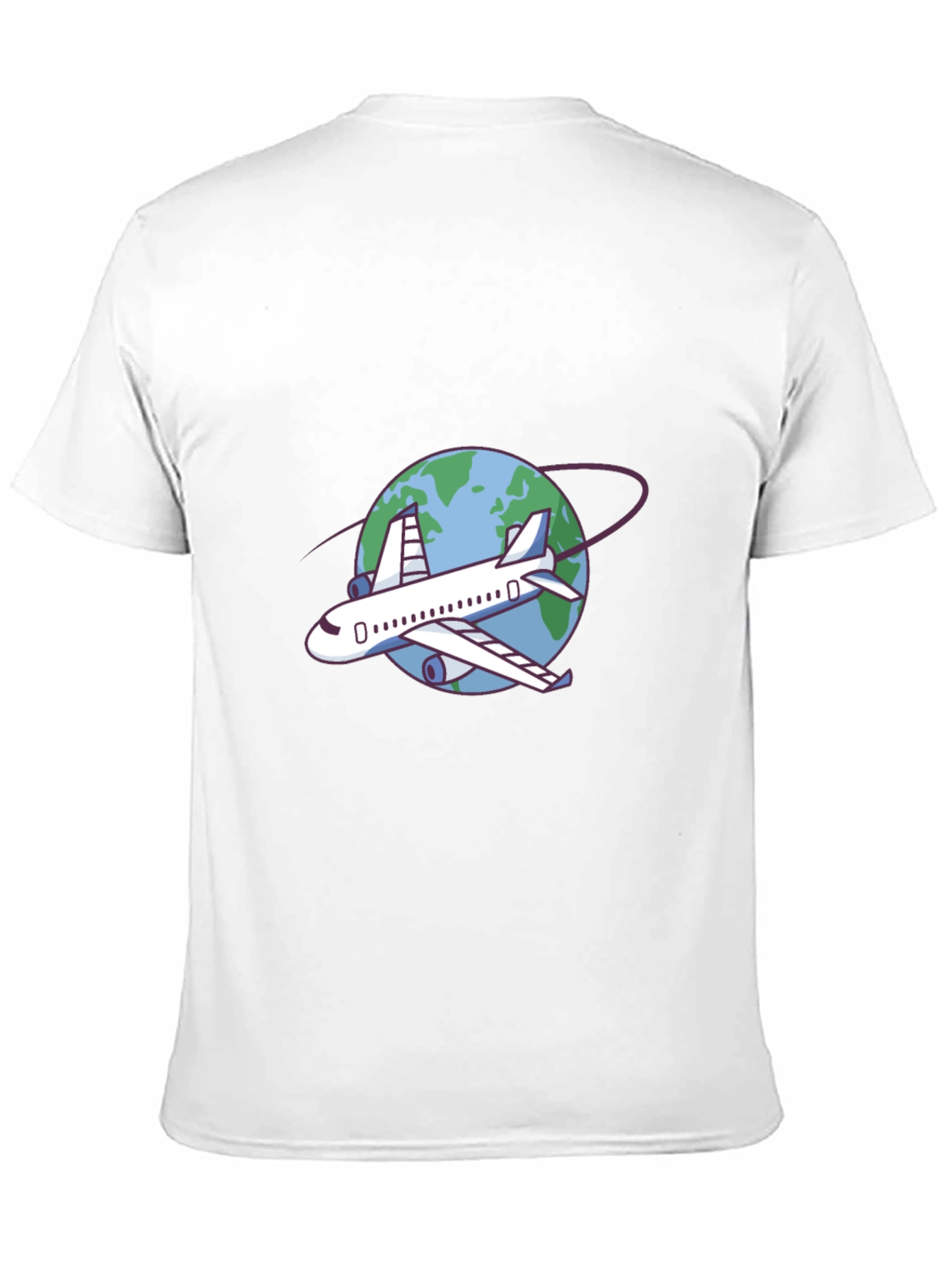 Airplane Around the World Black T-Shirt