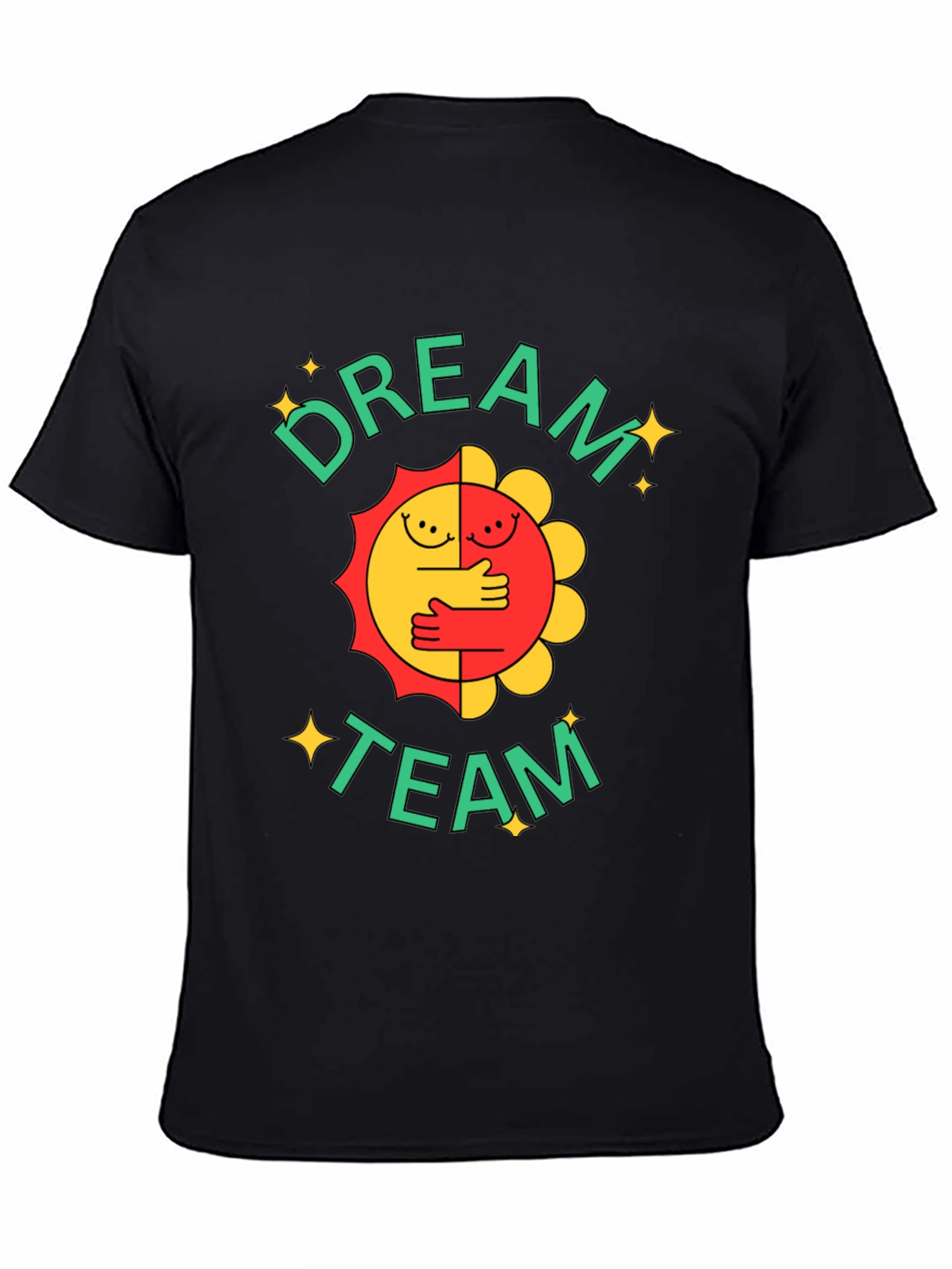 Dream Team Graphic Tee - Black Cotton Blend T-Shirt
